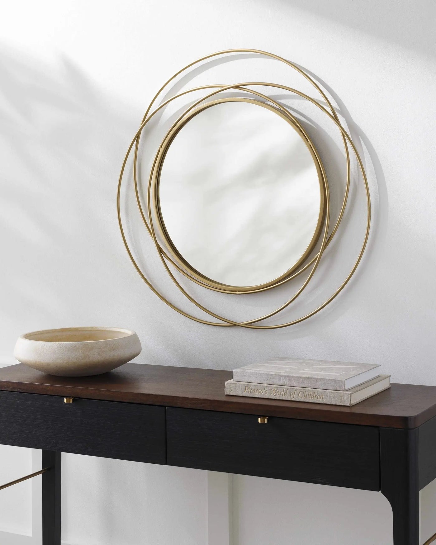 Monamon Round Rattan Mirror by Boutique Rugs