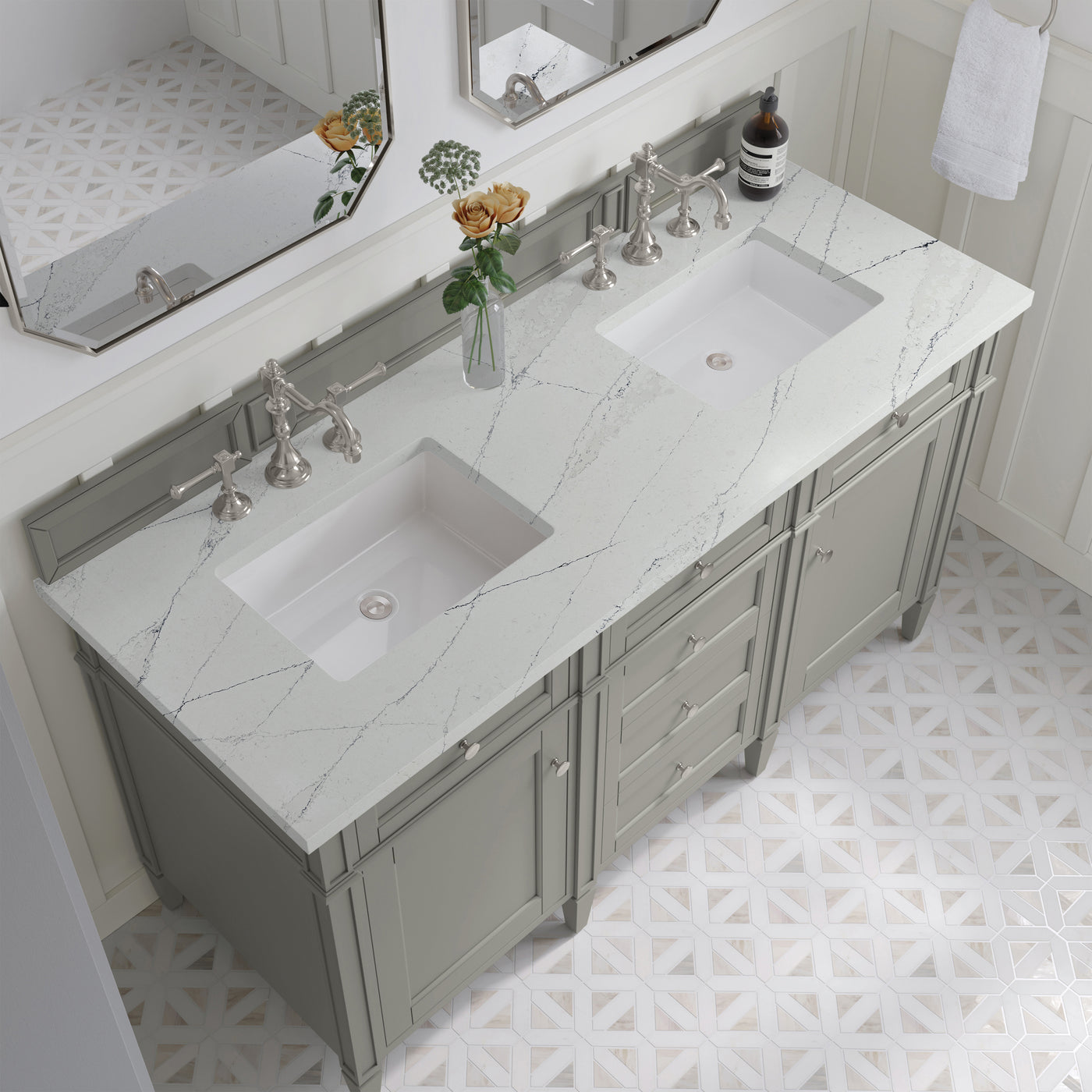 James Martin Brittany 60" Double Bathroom Vanity, Urban Gray by James Martin