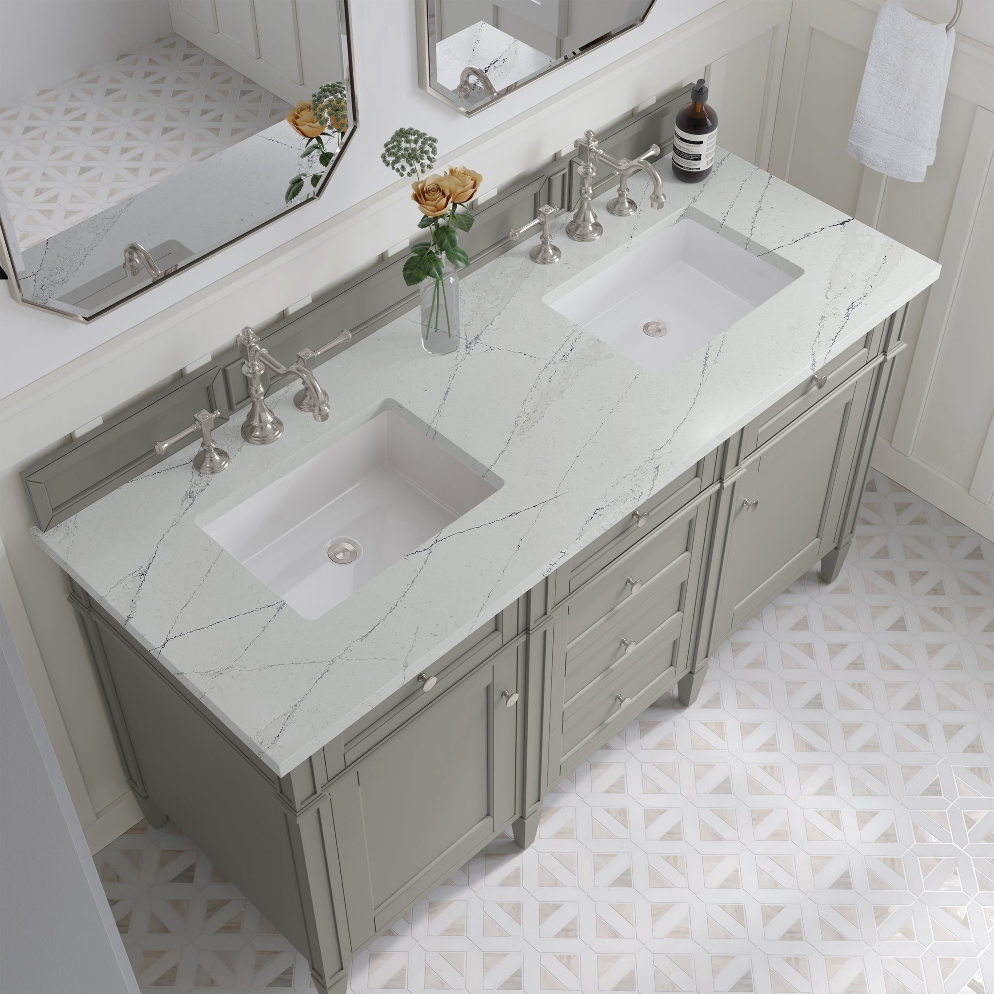 James Martin Brittany 60" Double Bathroom Vanity, Urban Gray by James Martin