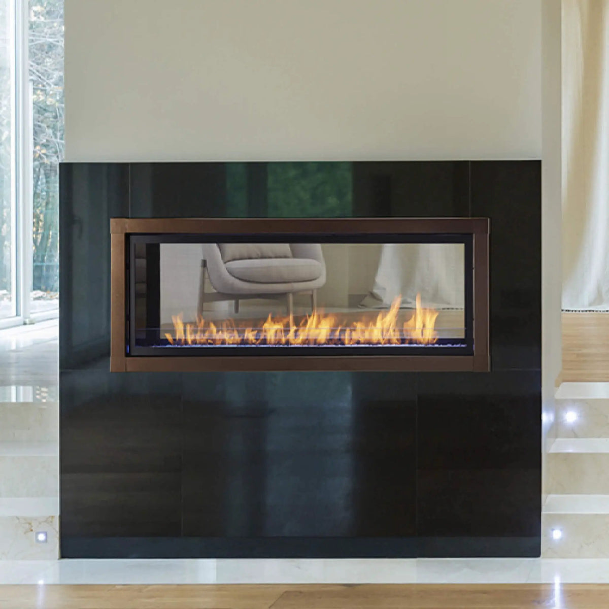 Monessen Artisan AVFL 48-Inch Vent-Free See-Through Linear Fireplace With Intellifire Touch 2.0 Ignition System [AVFLST48N/PIF] (SAK15673) by SAKSBY WHOLESALE