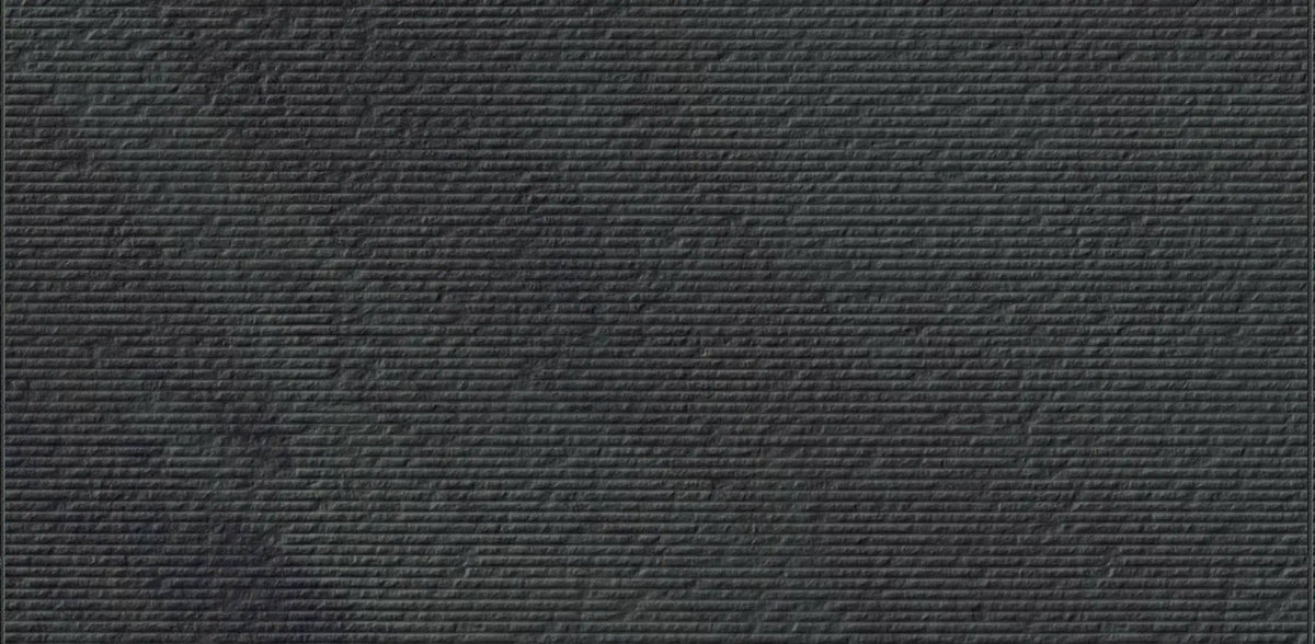 Veneer World Atelier Essence Combed Montauk Black Slate Look Porcelain Tiles 12x24 by landmarkceramics