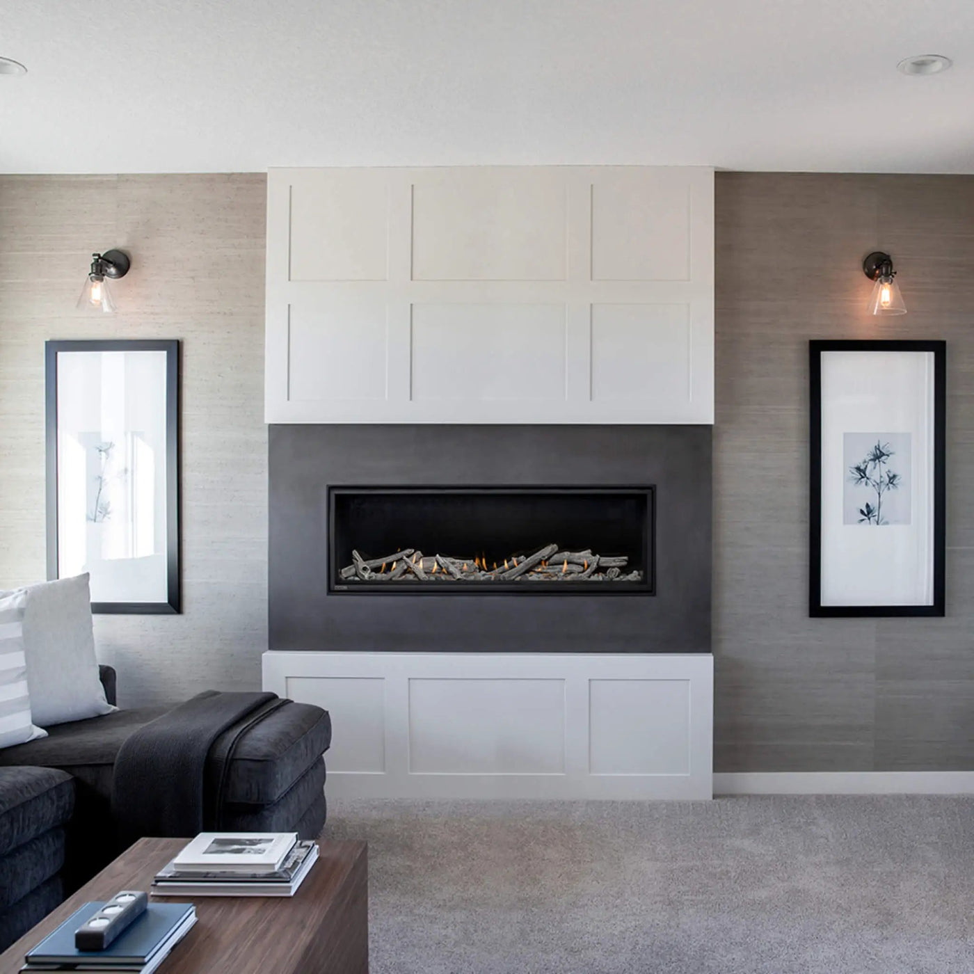 Montigo DelRay Full Load Direct Vent Linear Natural Gas Fireplace With Remote Controlled Fans [DRL36/48/7213NI-2] (SAK56384) by SAKSBY WHOLESALE