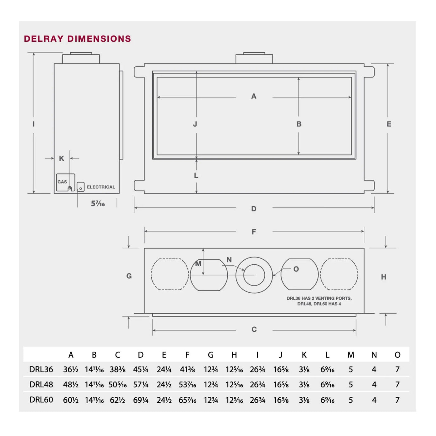 Montigo DelRay Linear Direct Vent Natural Gas Fireplace [DRL36/48/6013NI] (SAK31245) by SAKSBY WHOLESALE