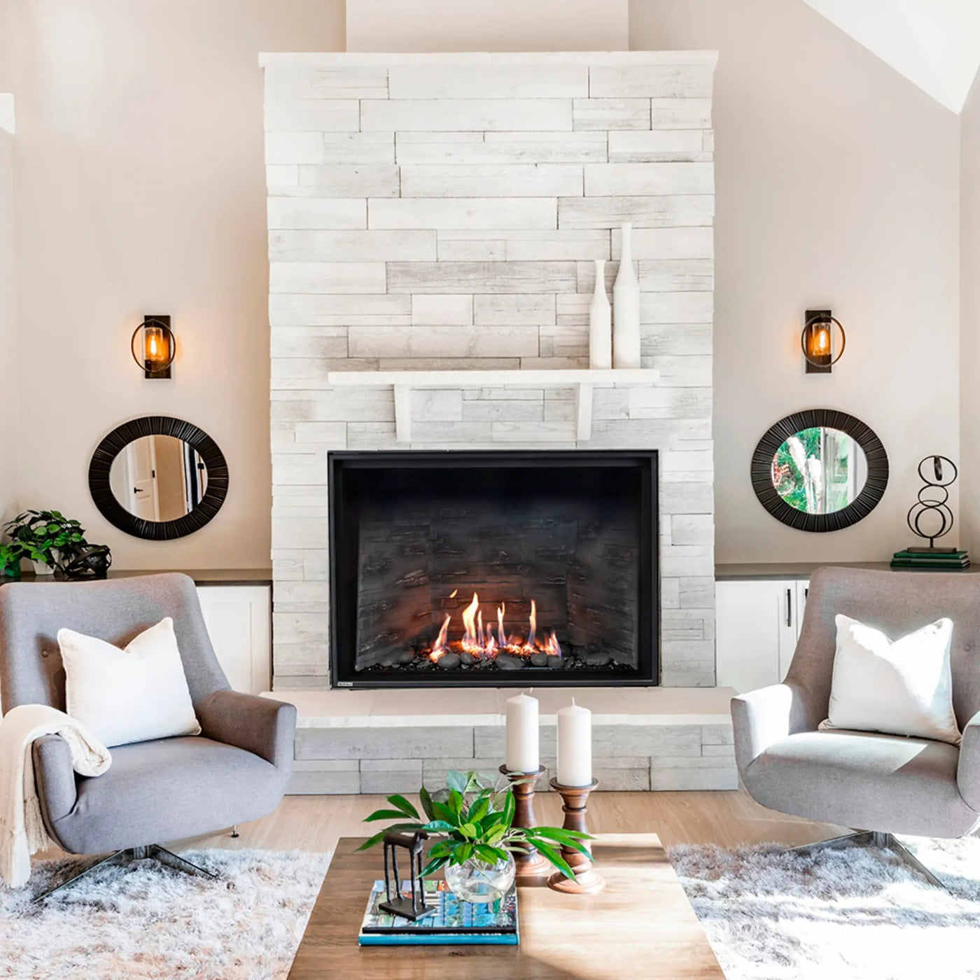 Montigo DelRay Square Direct Vent Natural Gas Fireplace With Concealed Universal Burner [DRSQ34/38/42/46NI] (SAK74029) by SAKSBY WHOLESALE