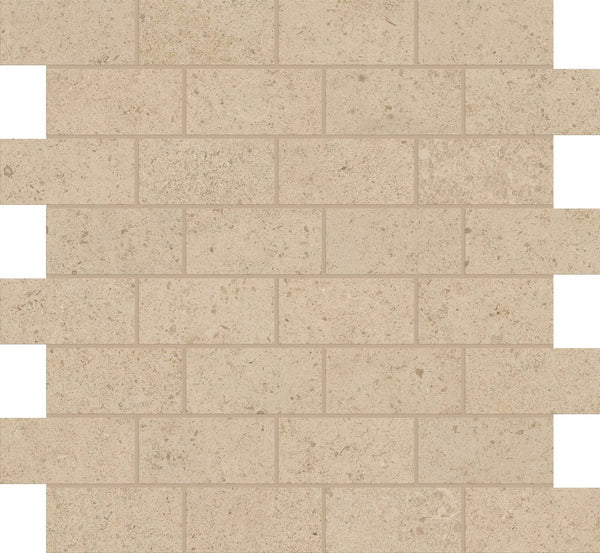 Mood Biscuit Mosaic J Limestone Look Porcelain Mosaics 12x12