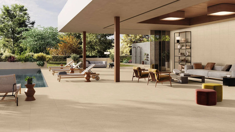 Mood Dune Anti-Slip Grip Limestone Look Porcelain Tiles 12x24 by landmarkceramics