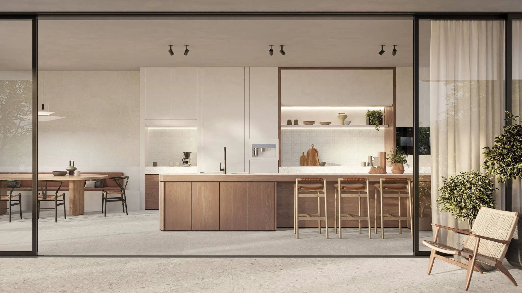 Mood Frost Limestone Look Porcelain Tiles 24x48 by landmarkceramics