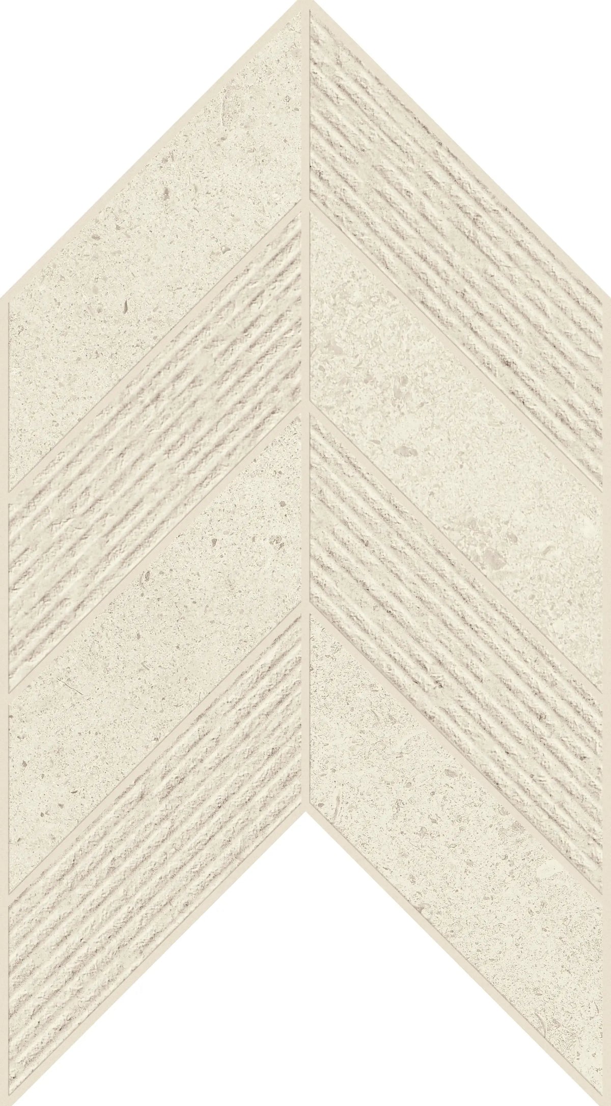Mood Limestone Mosaic Chevron 3d Look Porcelain Mosaics 7.44x10 by landmarkceramics