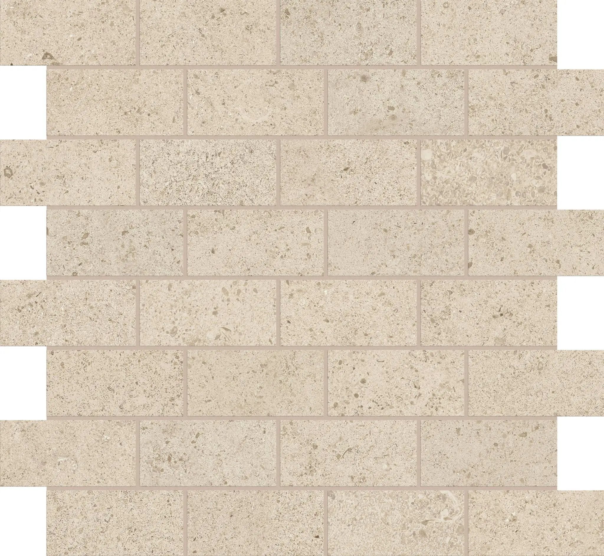 Mood Sand Mosaic J Limestone Look Porcelain Mosaics 12x12 by landmarkceramics