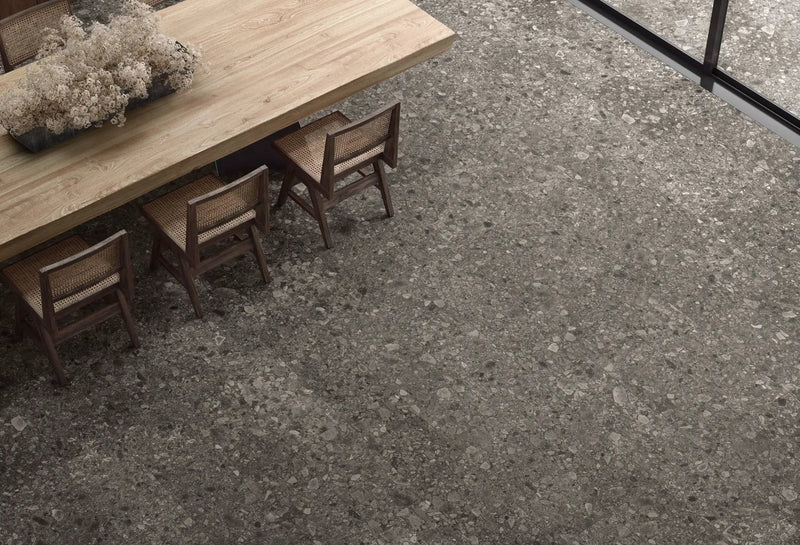 Frontier20 Smoke Limestone Look Porcelain Pavers 24x24 by landmarkceramics