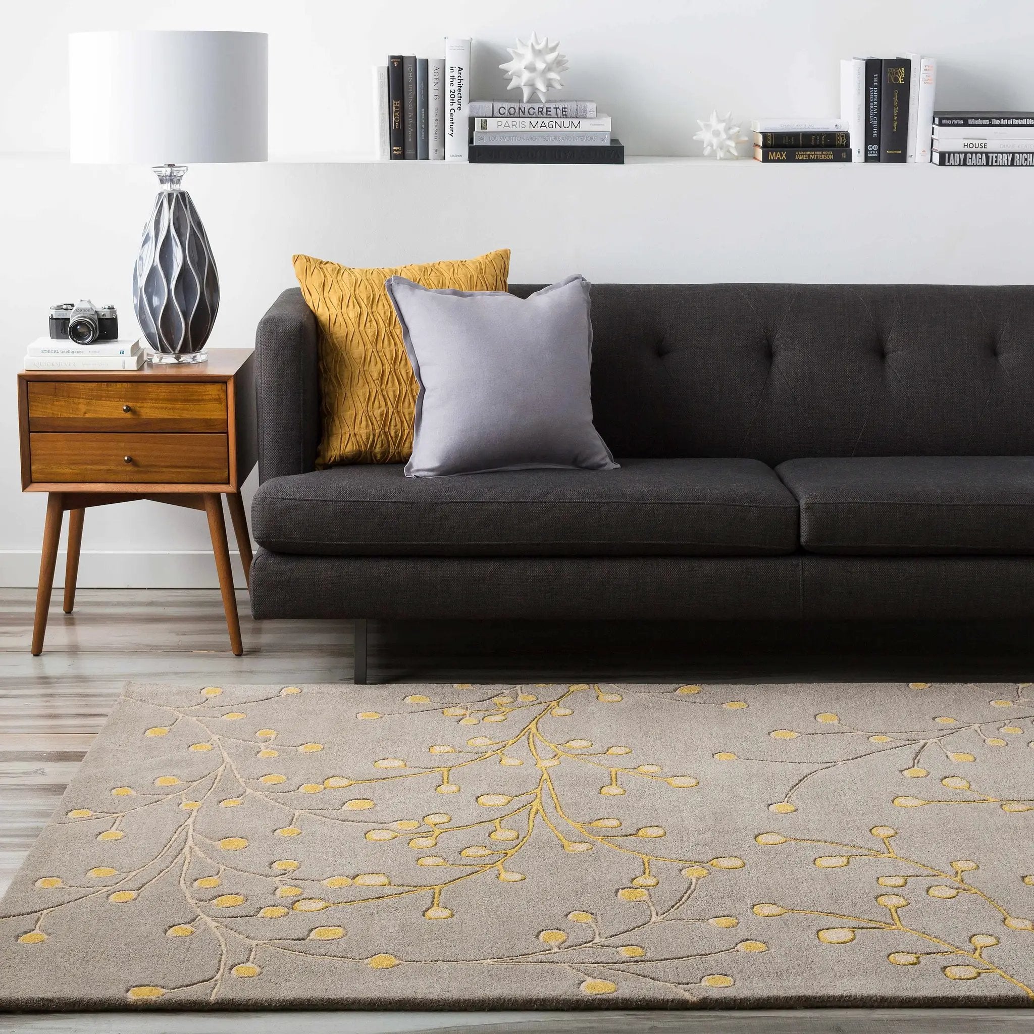 Elsu Mustard Wool Area Rug by Boutique Rugs