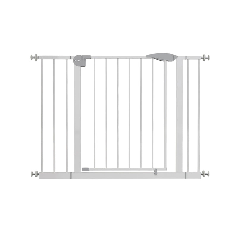 Pressure Mounted Baby Gate for Stairs with Double-Lock Safety - White