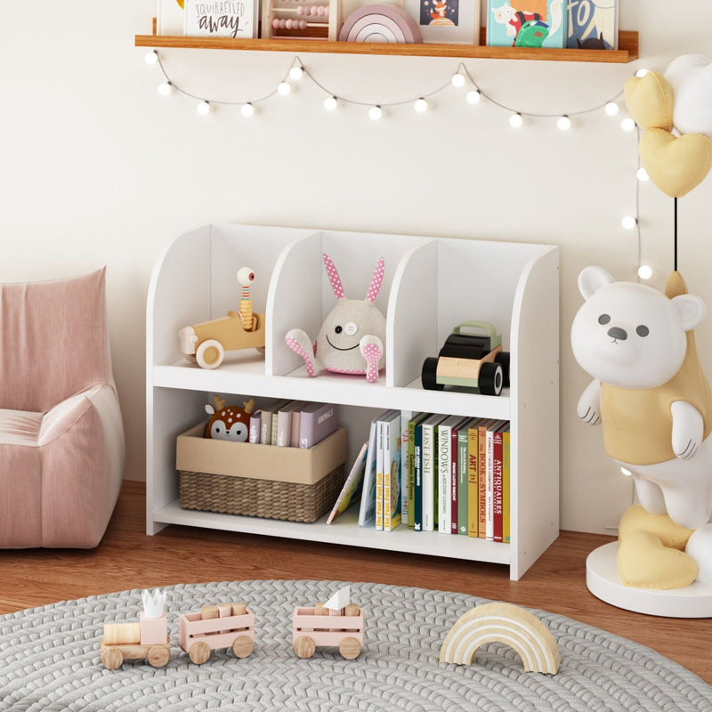 White Bookcase with 4 Compartments - Storage Shelf for Toys and Books, photo 3 of 4