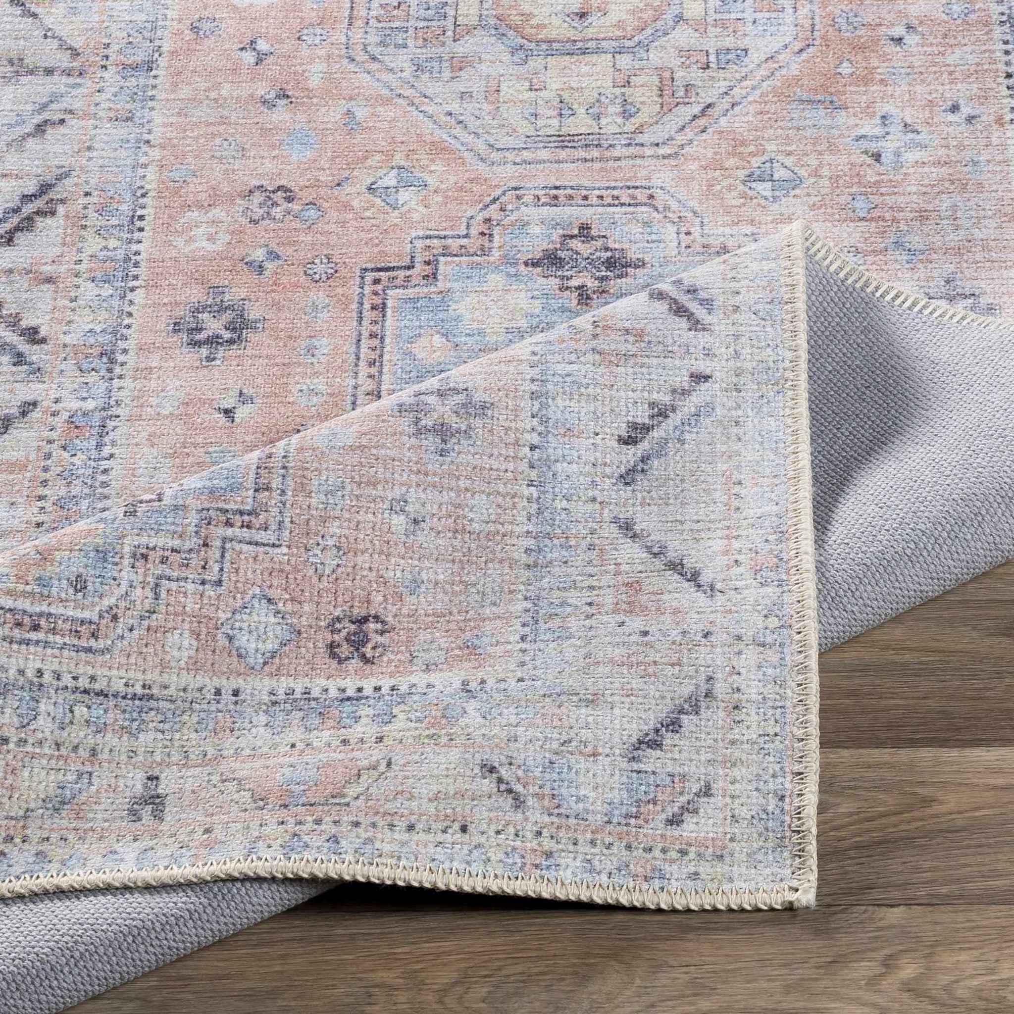 Morcott Peach Washable Area Rug by Boutique Rugs