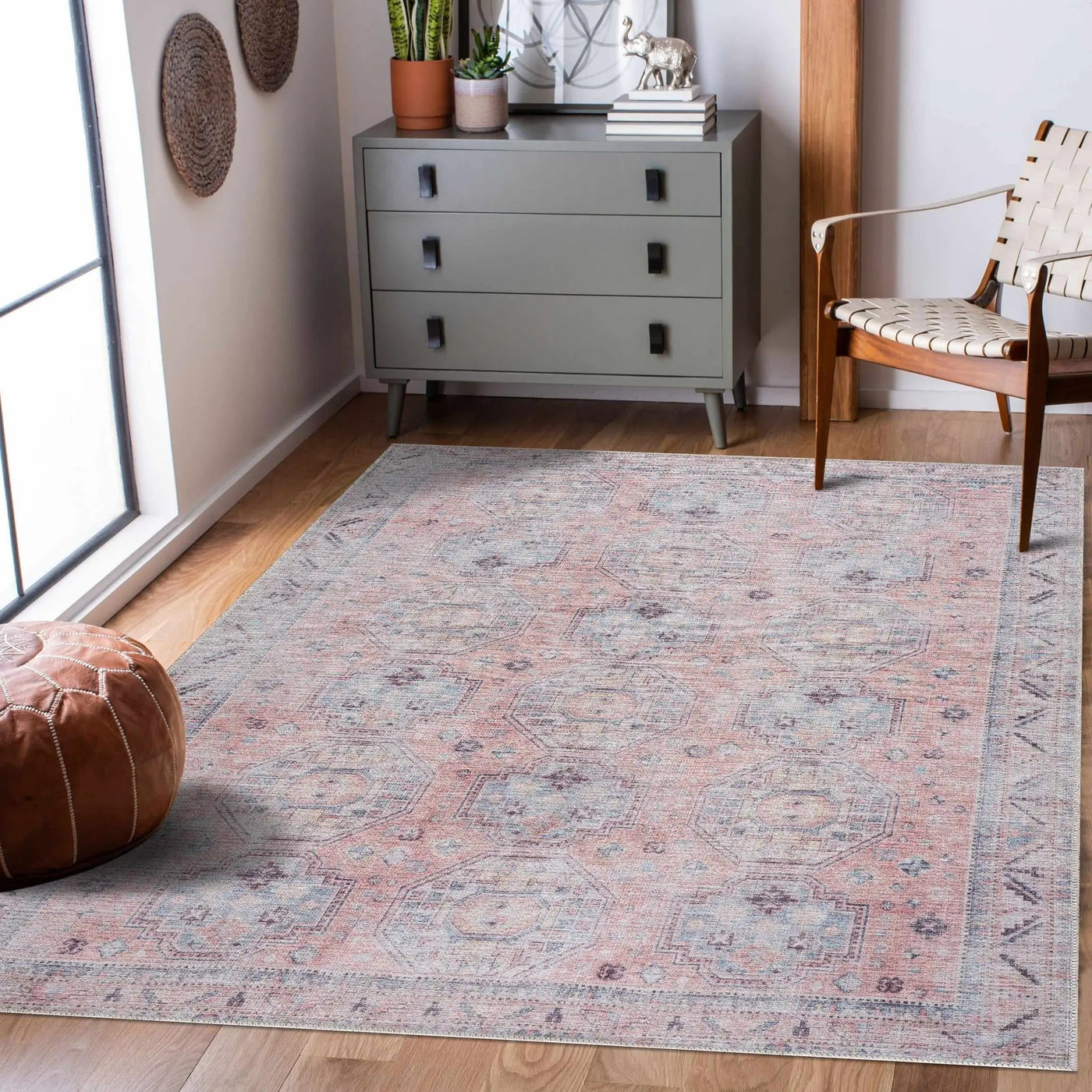 Morcott Peach Washable Area Rug by Boutique Rugs