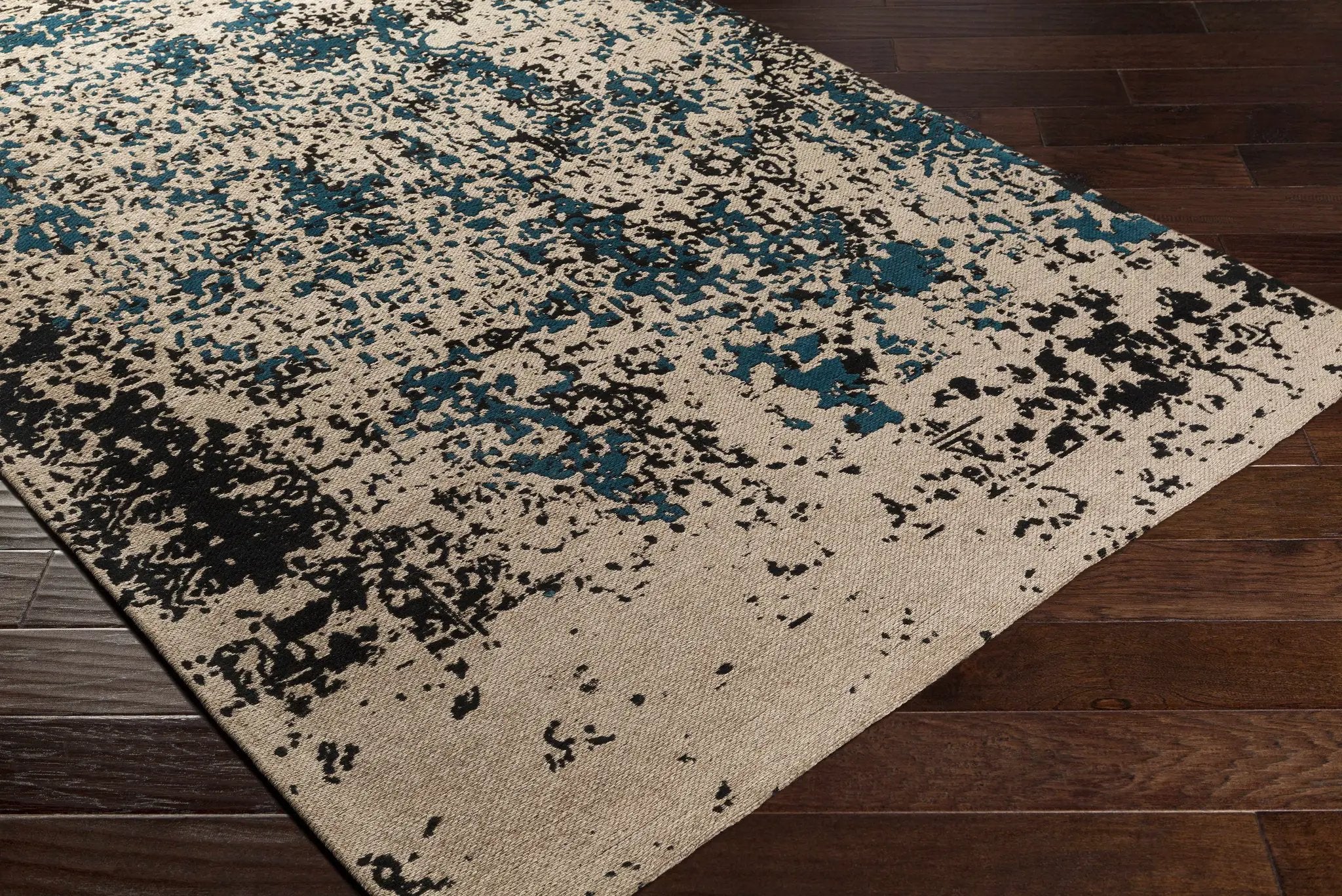 Sweeny Teal Abstract Area Rug - Clearance by Boutique Rugs