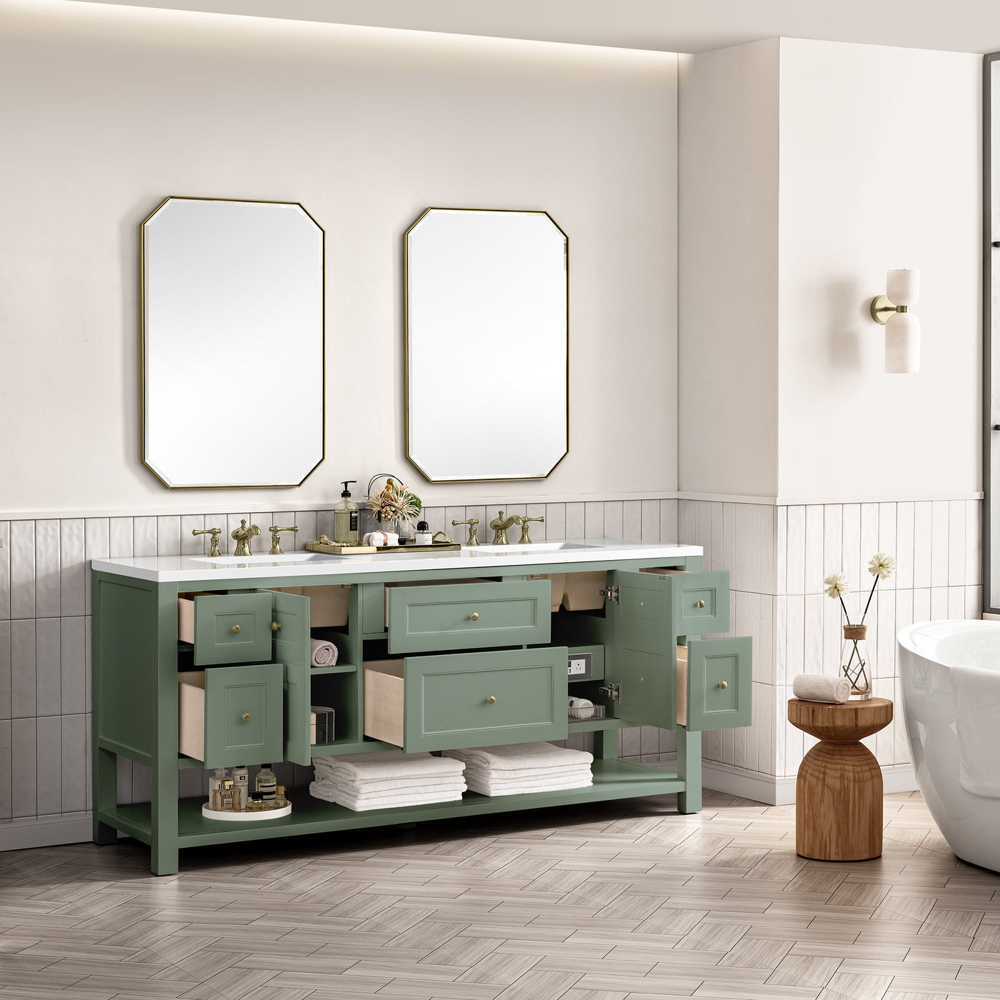 James Martin Breckenridge 72" Double Bathroom Vanity, Smokey Celadon by James Martin
