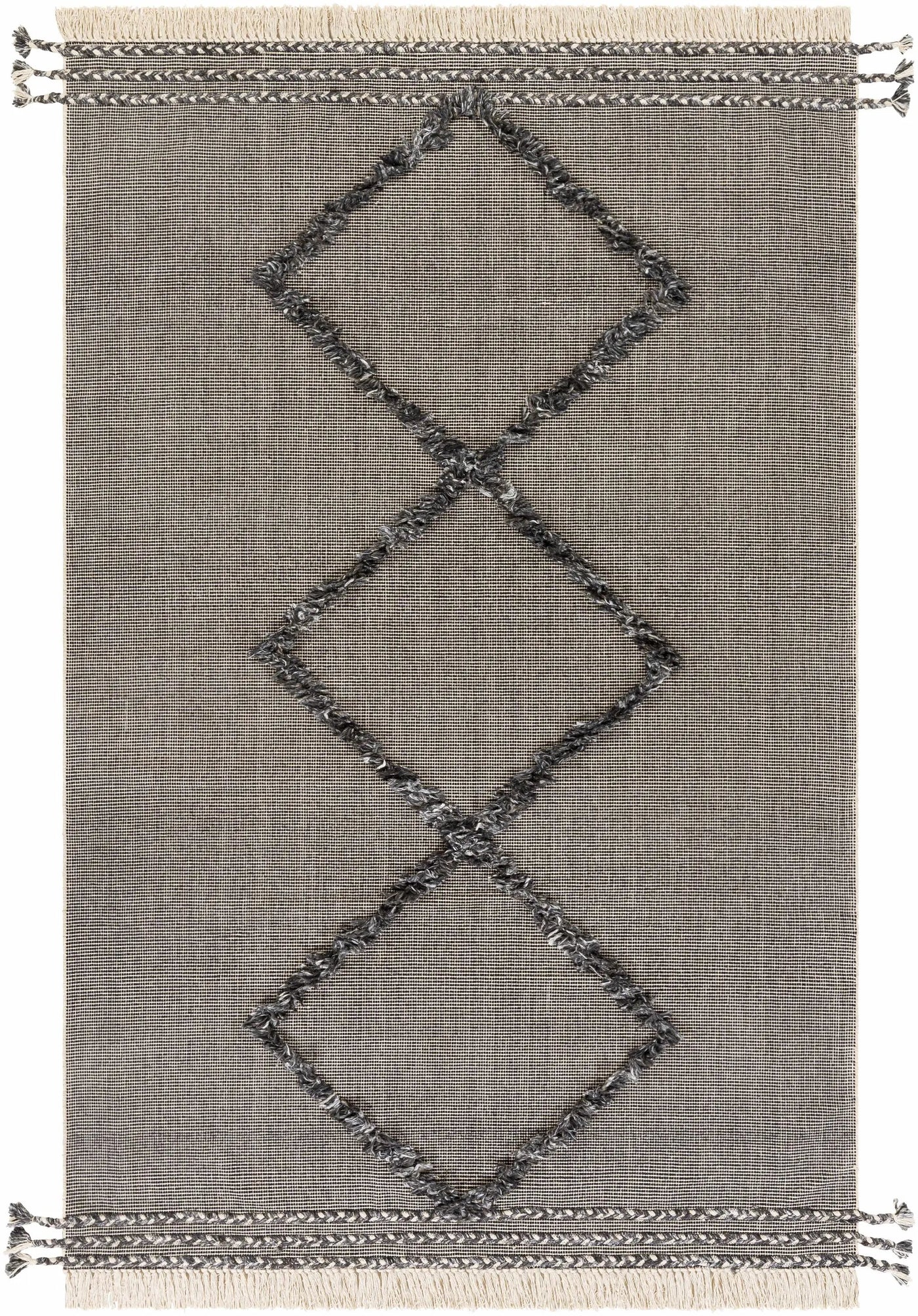 Mossman Brown Diamond High-Low Rug - Clearance by Boutique Rugs