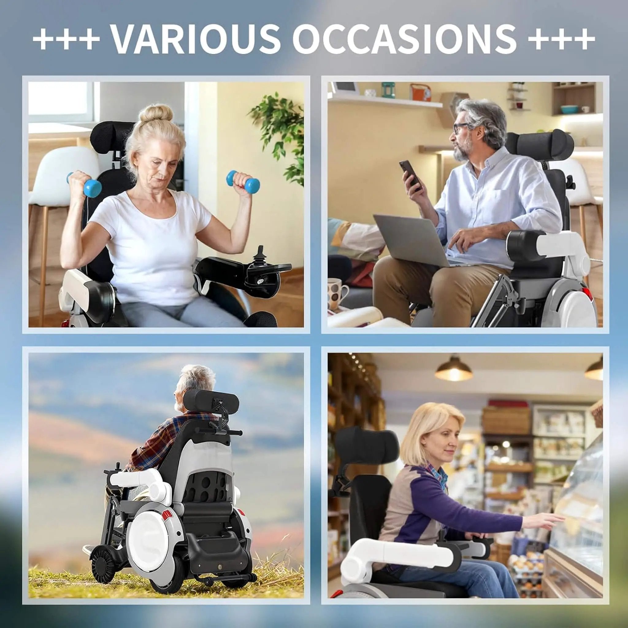 Motivo One-Touch Zero Gravity Electric Folding Wheelchair [FDA-Approved] (SAK20968) by SAKSBY WHOLESALE