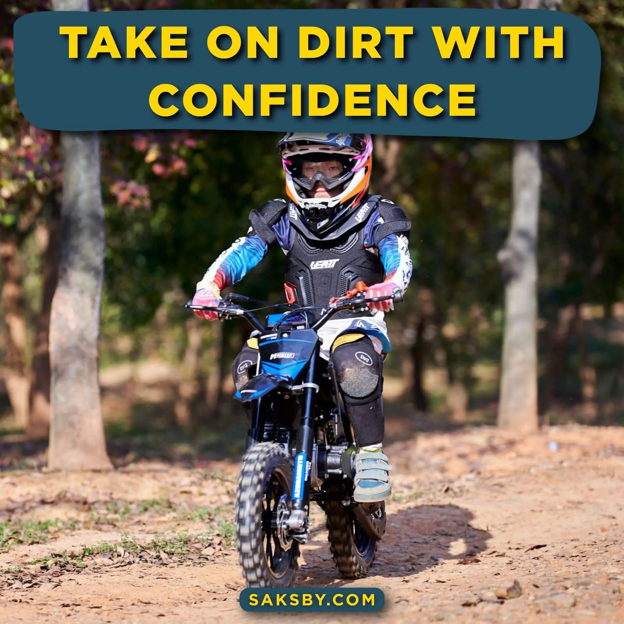 MotoTec Thunder 50CC 2-Stroke Kids Gas Dirt Bike (SAK37480) by SAKSBY WHOLESALE