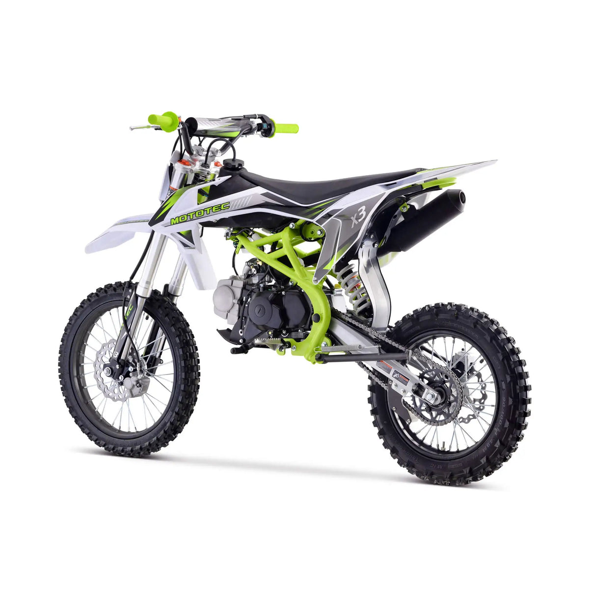 MotoTec X3 125CC 4-Stroke Green Gas-Powered Dirt Bike (SAK86035) by SAKSBY WHOLESALE