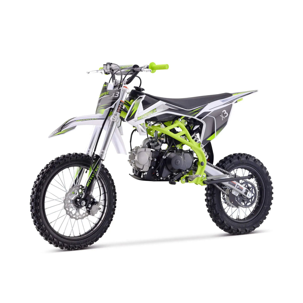 MotoTec X3 125CC 4-Stroke Green Gas-Powered Dirt Bike (SAK86035) by SAKSBY WHOLESALE