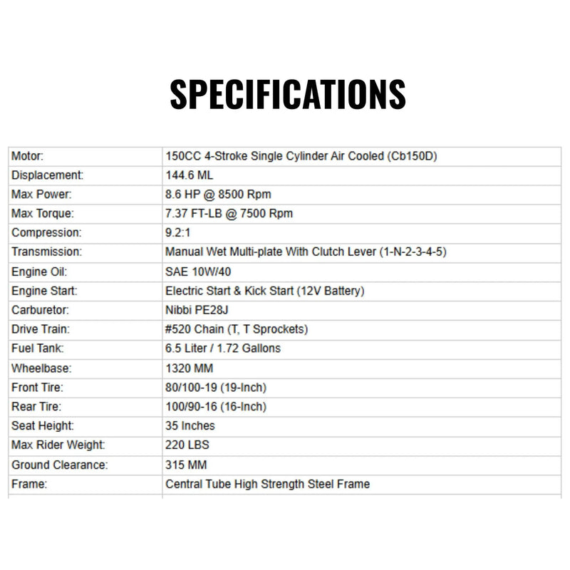 MotoTec X4 150CC 4-Stroke High-Performance Gas-Powered Dirt Bike (SAK95731) by SAKSBY WHOLESALE