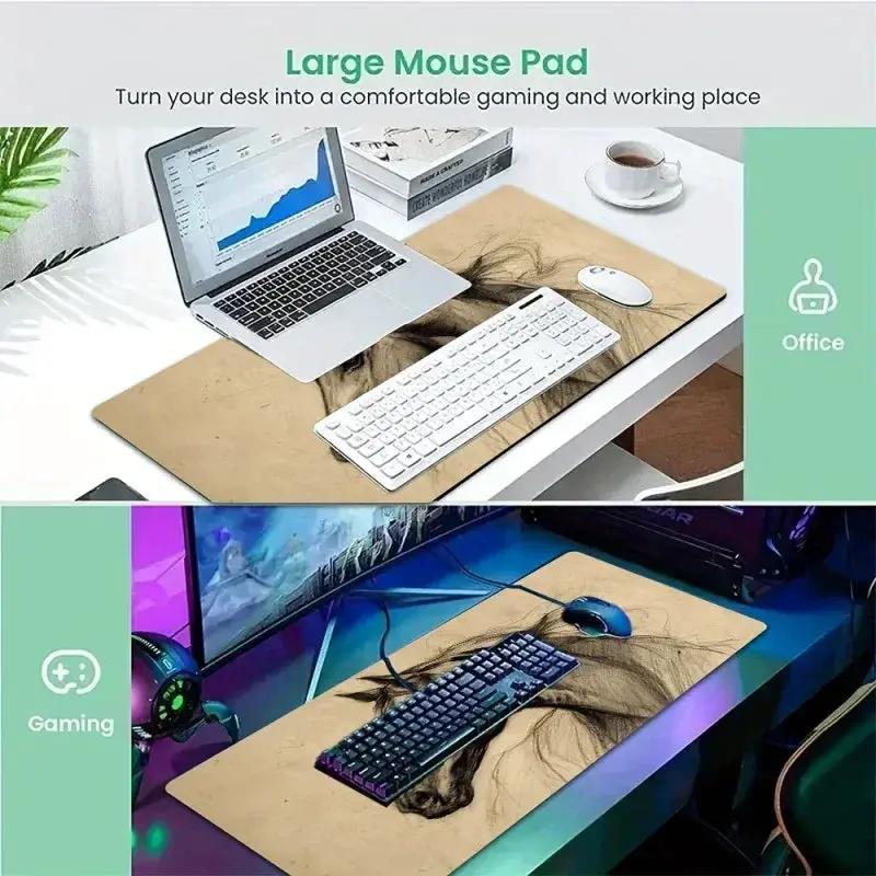 Mouse Pad - Non-Slip Beige Large by House Of Avana
