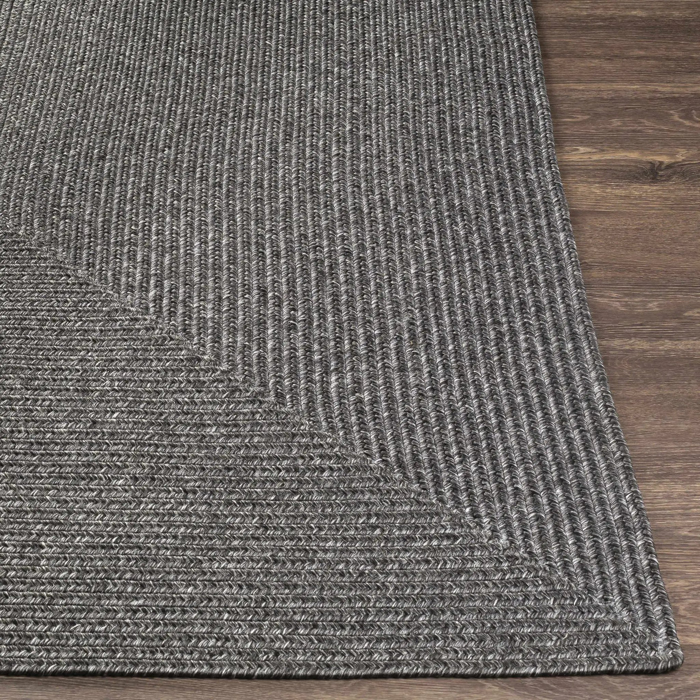 Black Braided Faux Jute Outdoor Rug by Boutique Rugs