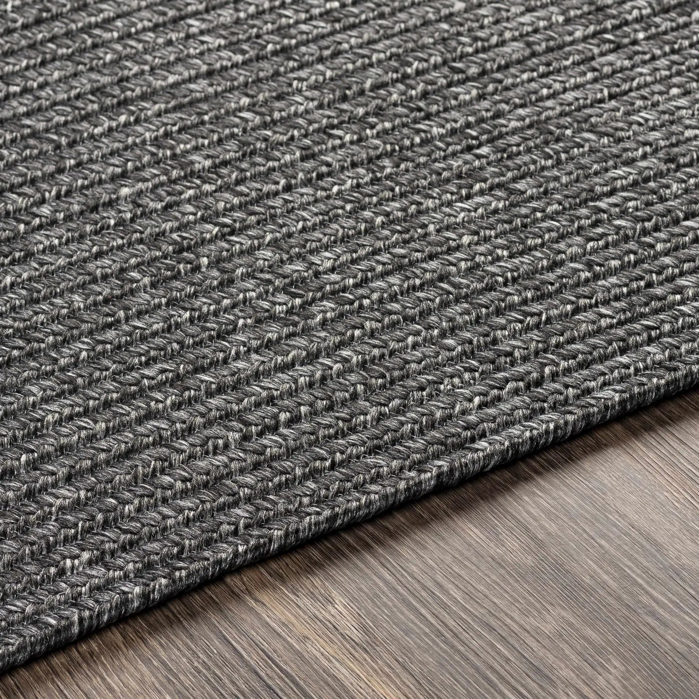 Black Braided Faux Jute Outdoor Rug by Boutique Rugs