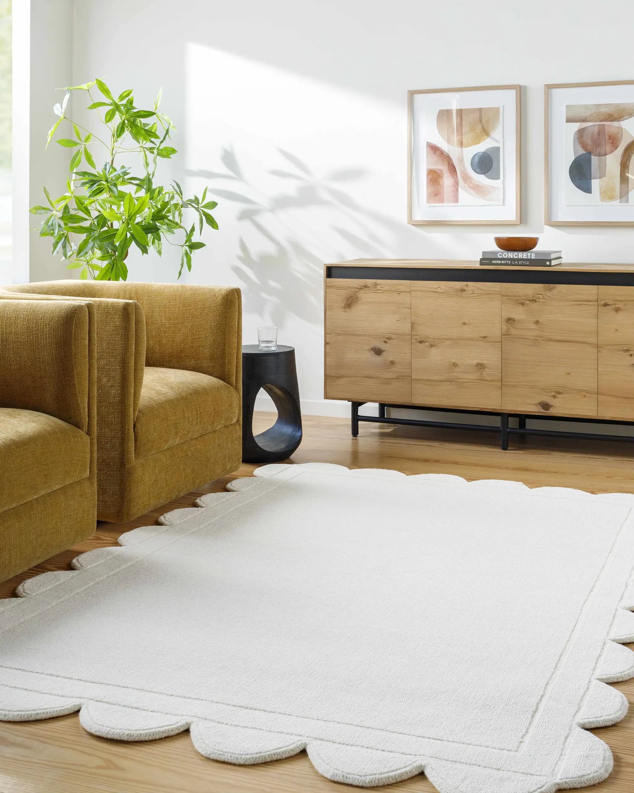 Uhuro White Geometric Area Rug by Boutique Rugs