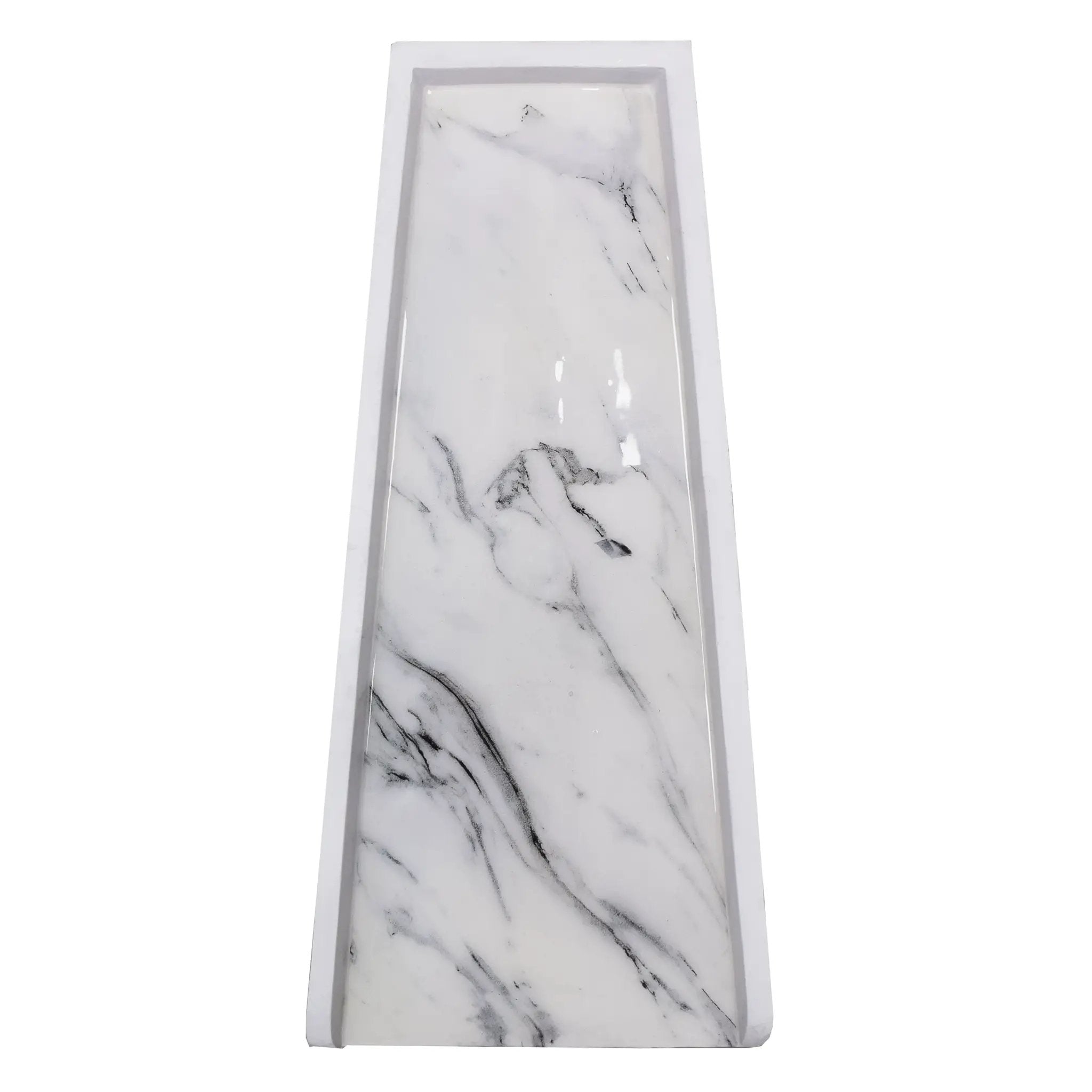 White Faux Marble 24-in Cast Aluminum Downspout Gutter Splash Block by Sharicks