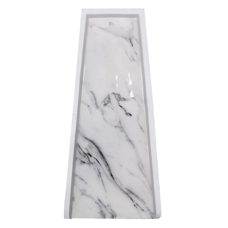 White Faux Marble 24-in Cast Aluminum Downspout Gutter Splash Block by Sharicks