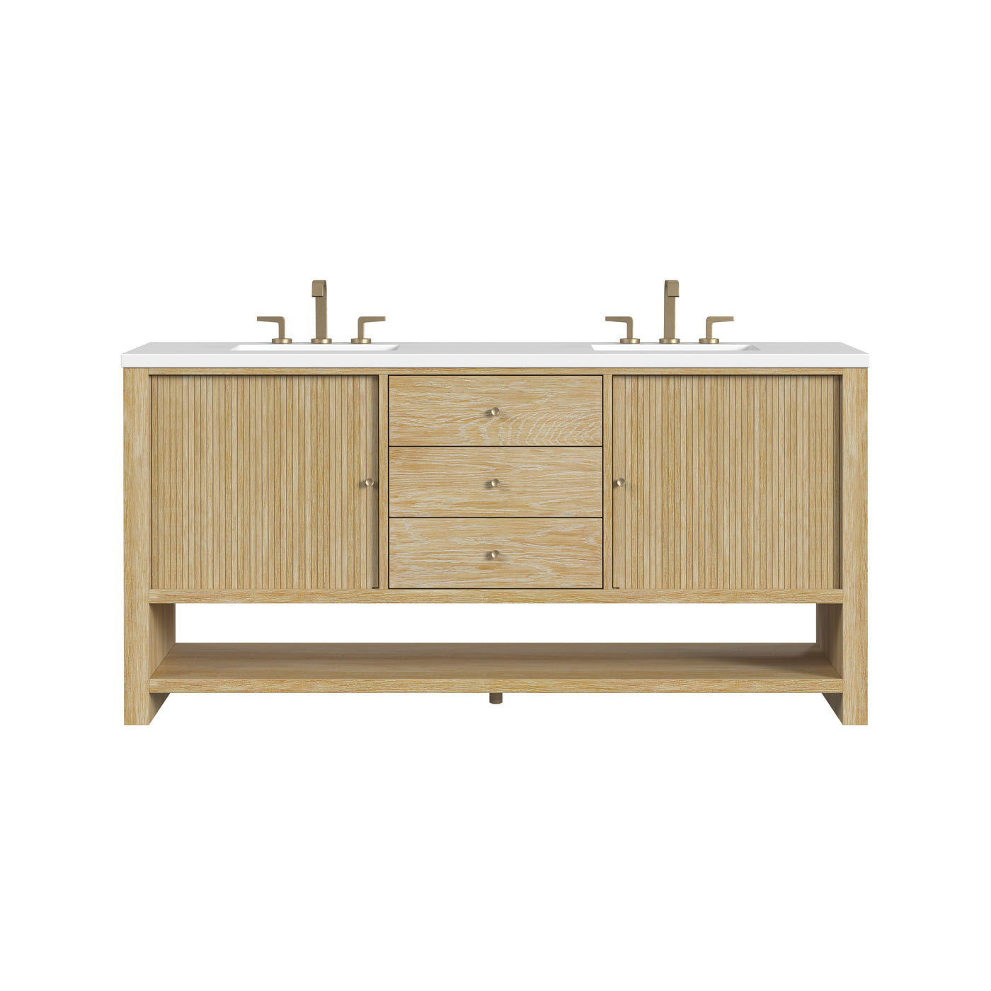 James Martin Marigot 72" Double Bathroom Vanity, Sunwashed Oak by James Martin