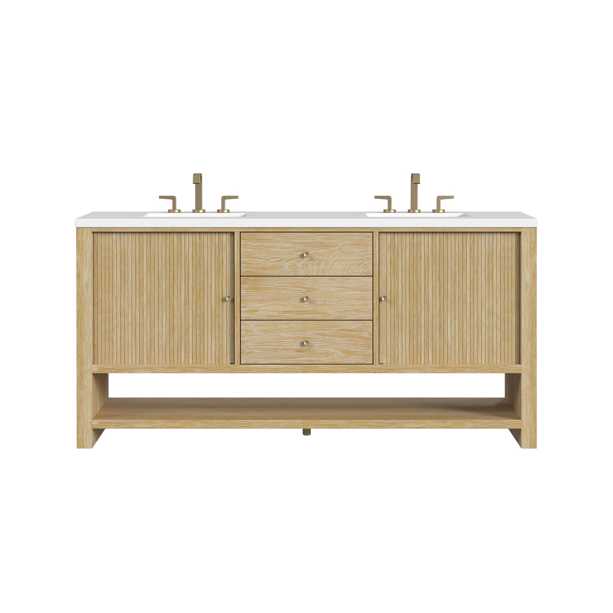 James Martin Marigot 72" Double Bathroom Vanity, Sunwashed Oak by James Martin
