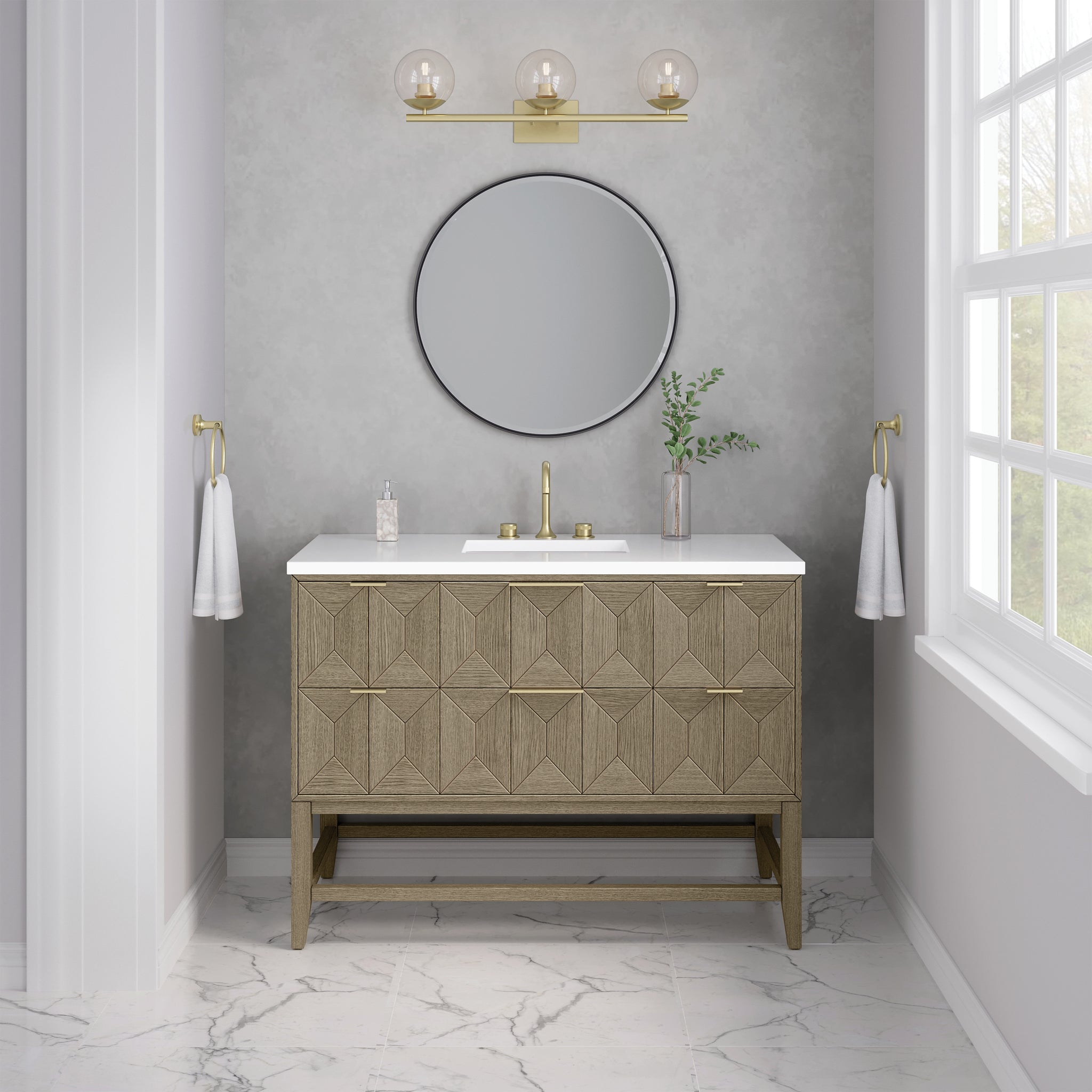 James Martin Emmeline 48" Single Bathroom Vanity, Pebble Oak by James Martin