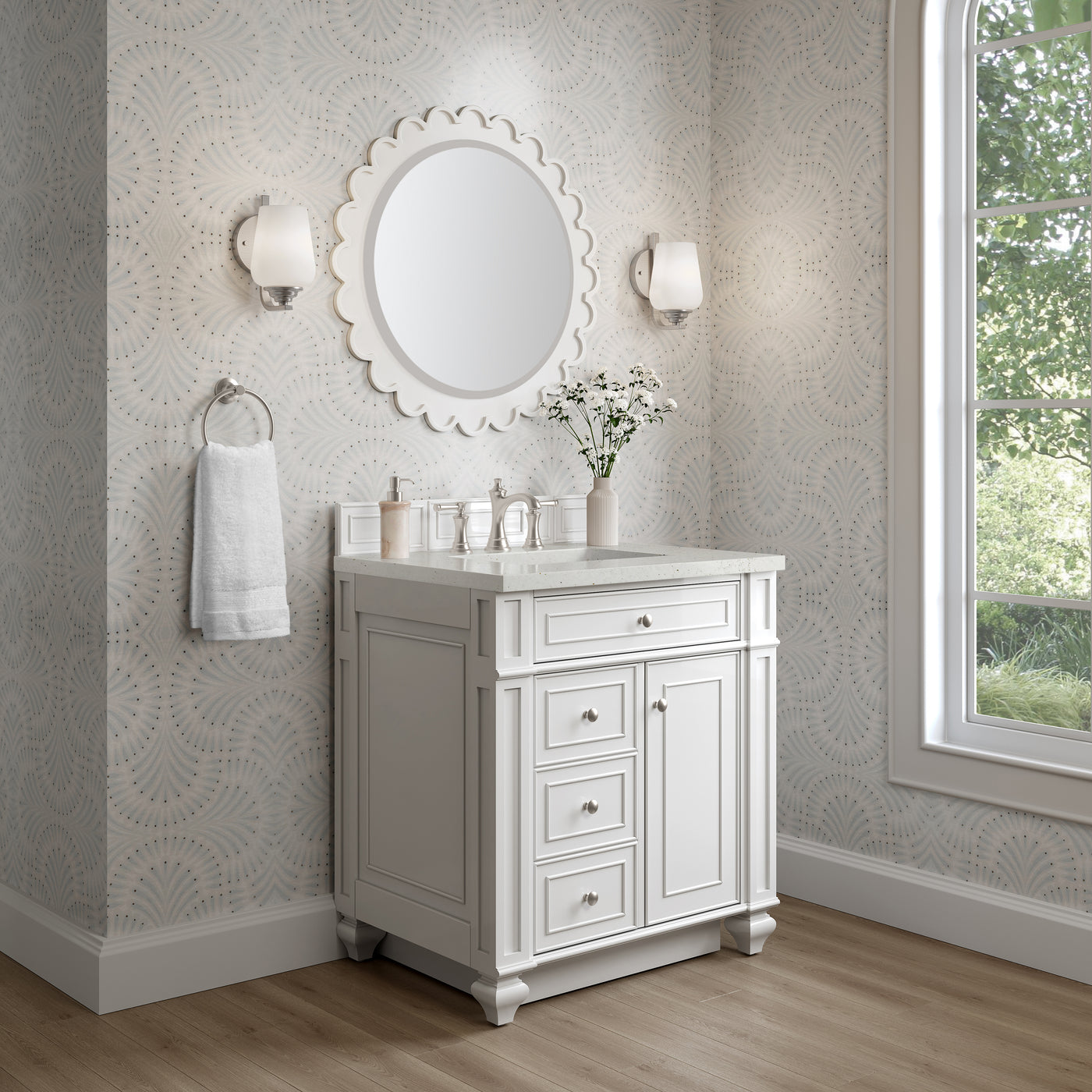 James Martin Bristol 30" Single Bathroom Vanity, Bright White by James Martin