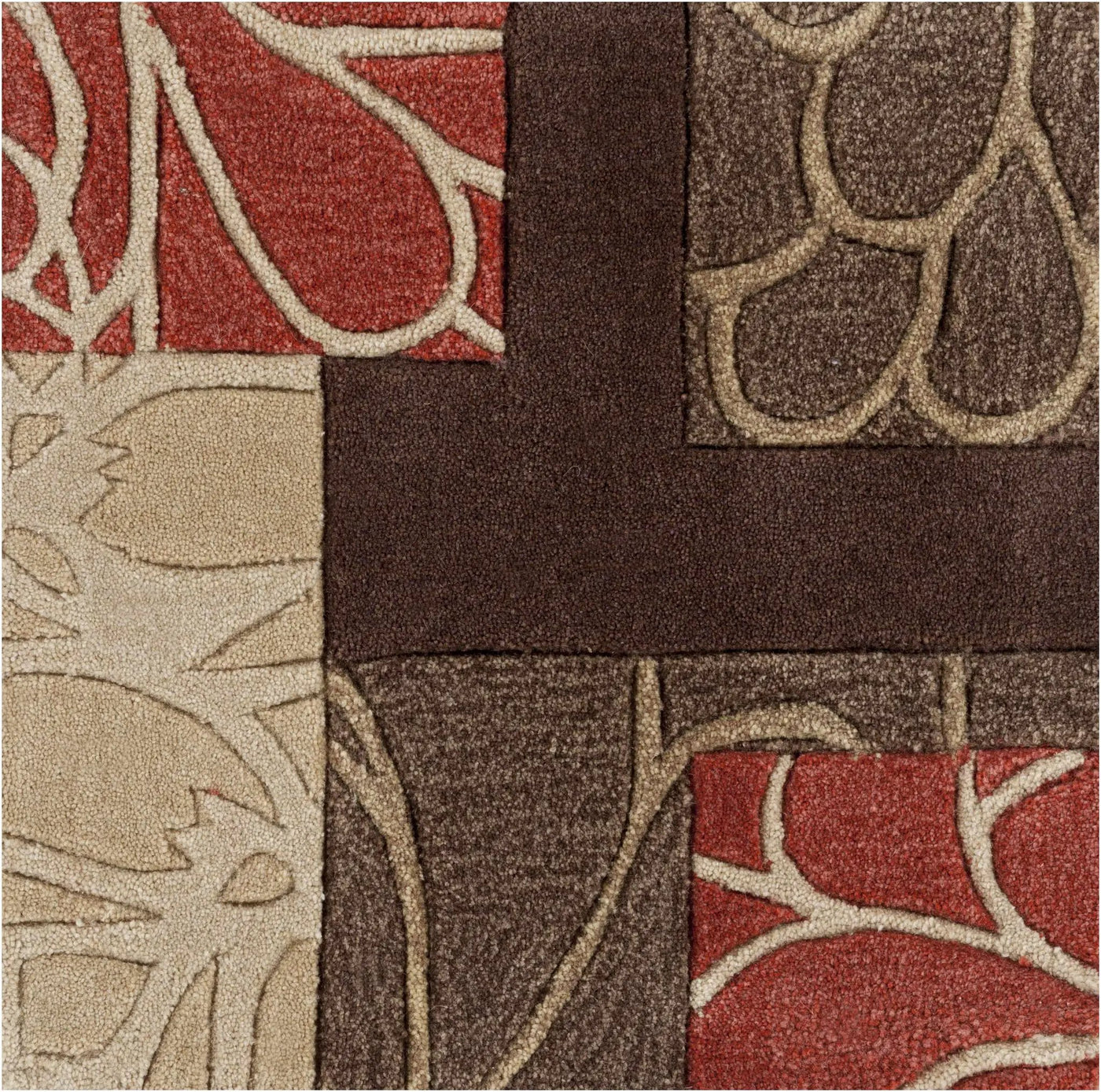 Brick Red-Brown Mosaic Area Rug - Clearance by Boutique Rugs