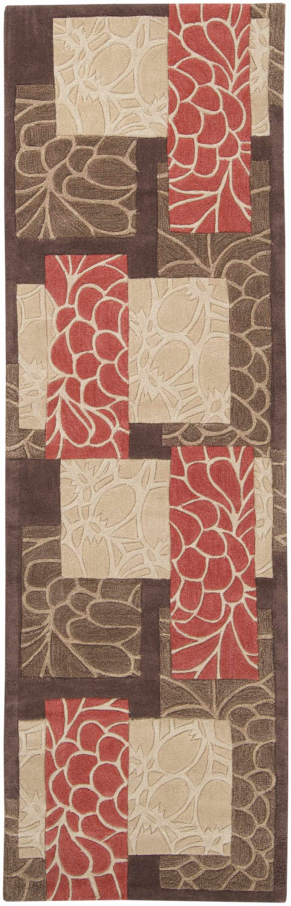 Brick Red-Brown Mosaic Area Rug - Clearance by Boutique Rugs