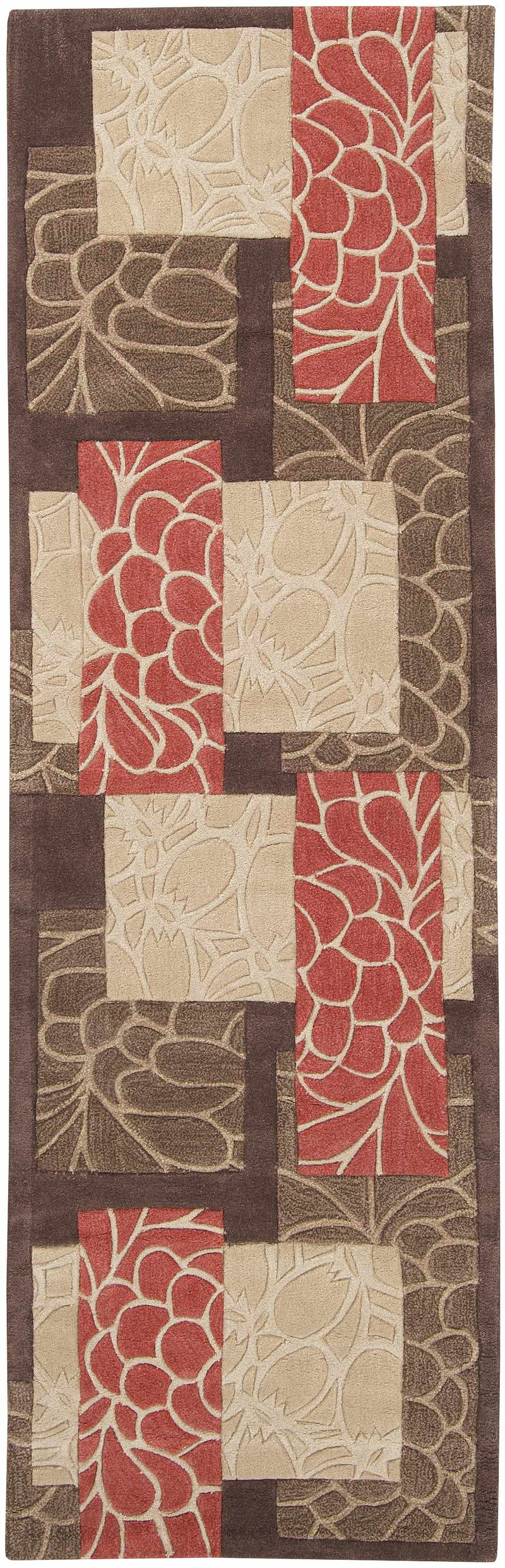 Brick Red-Brown Mosaic Area Rug - Clearance by Boutique Rugs