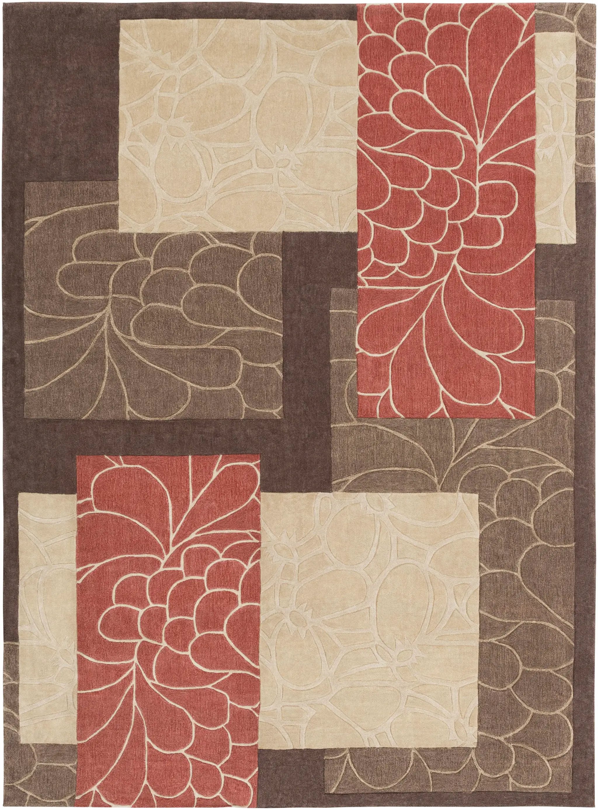 Brick Red-Brown Mosaic Area Rug - Clearance by Boutique Rugs