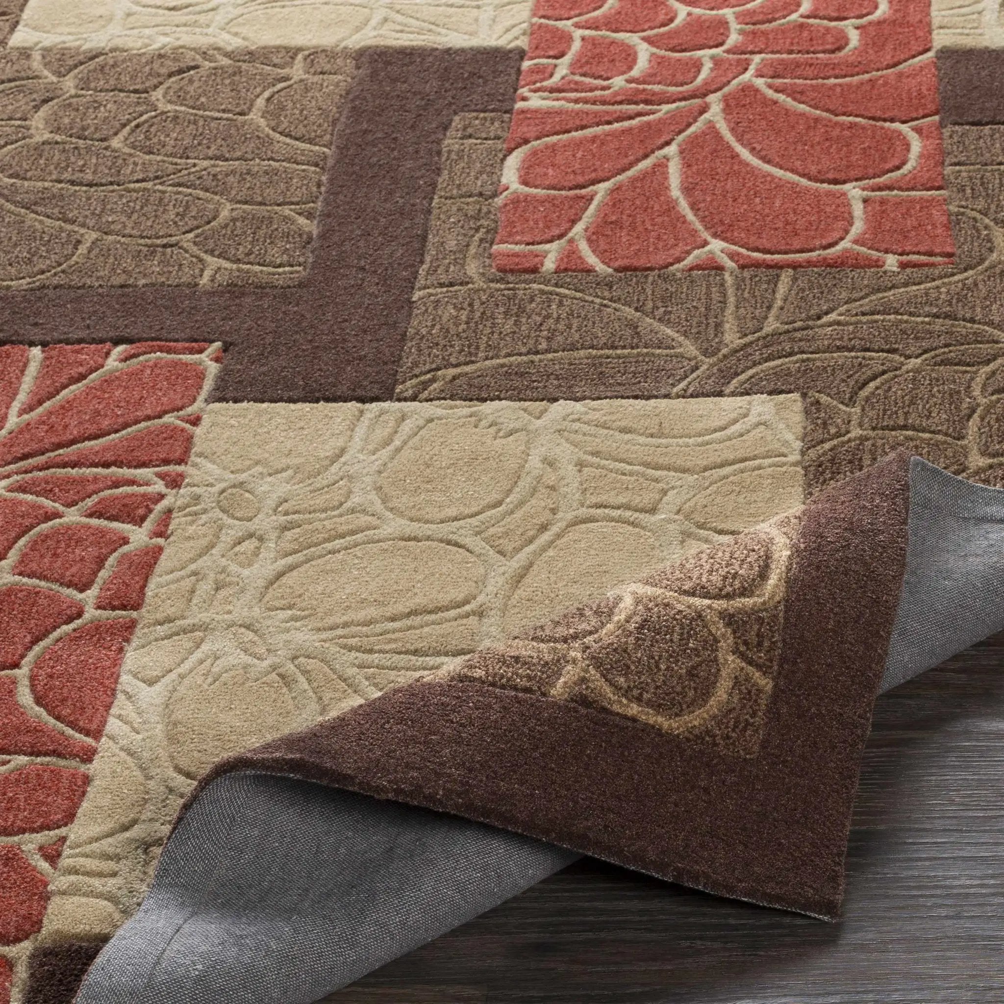 Brick Red-Brown Mosaic Area Rug - Clearance by Boutique Rugs