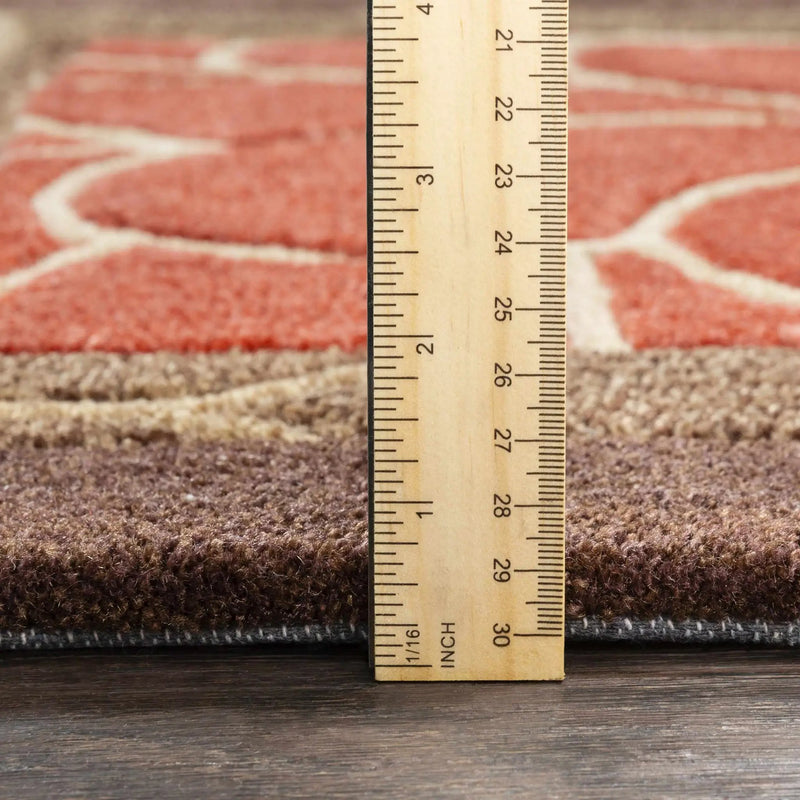 Brick Red-Brown Mosaic Area Rug - Clearance by Boutique Rugs