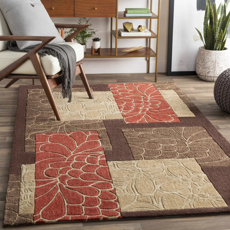 Brick Red-Brown Mosaic Area Rug - Clearance by Boutique Rugs