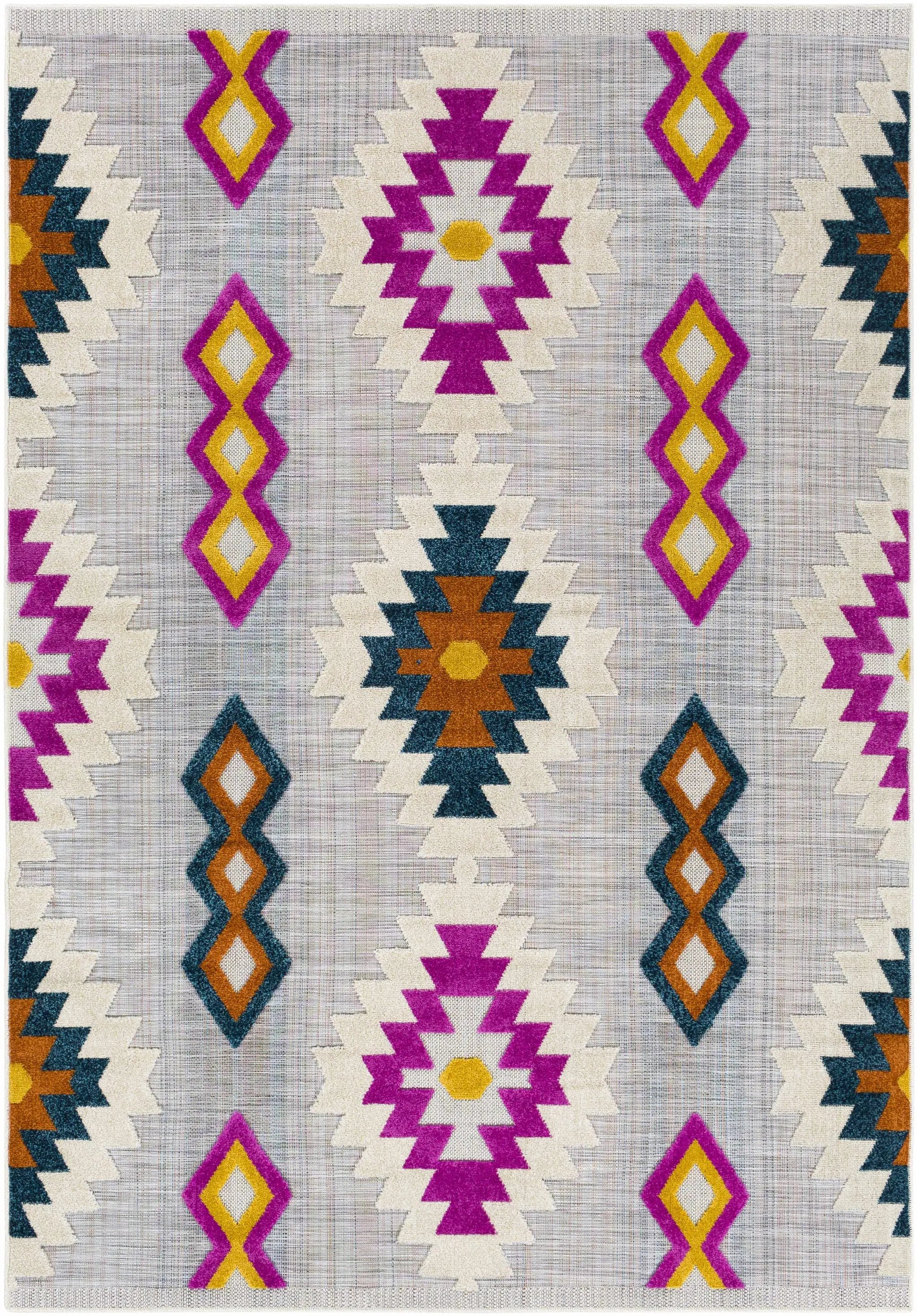 Alburg Southwestern Magenta Outdoor Carpet - Clearance by Boutique Rugs