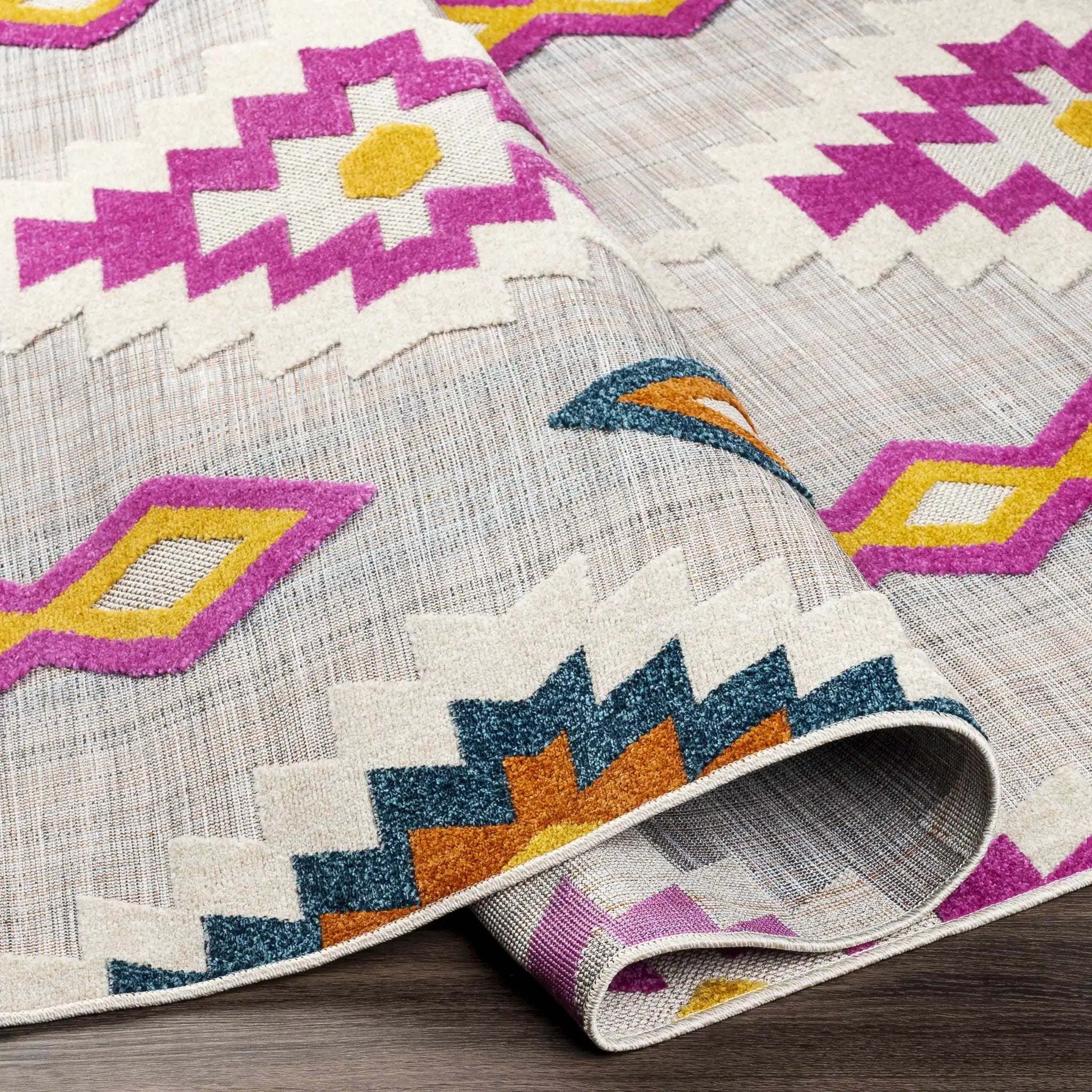 Alburg Southwestern Magenta Outdoor Carpet - Clearance by Boutique Rugs