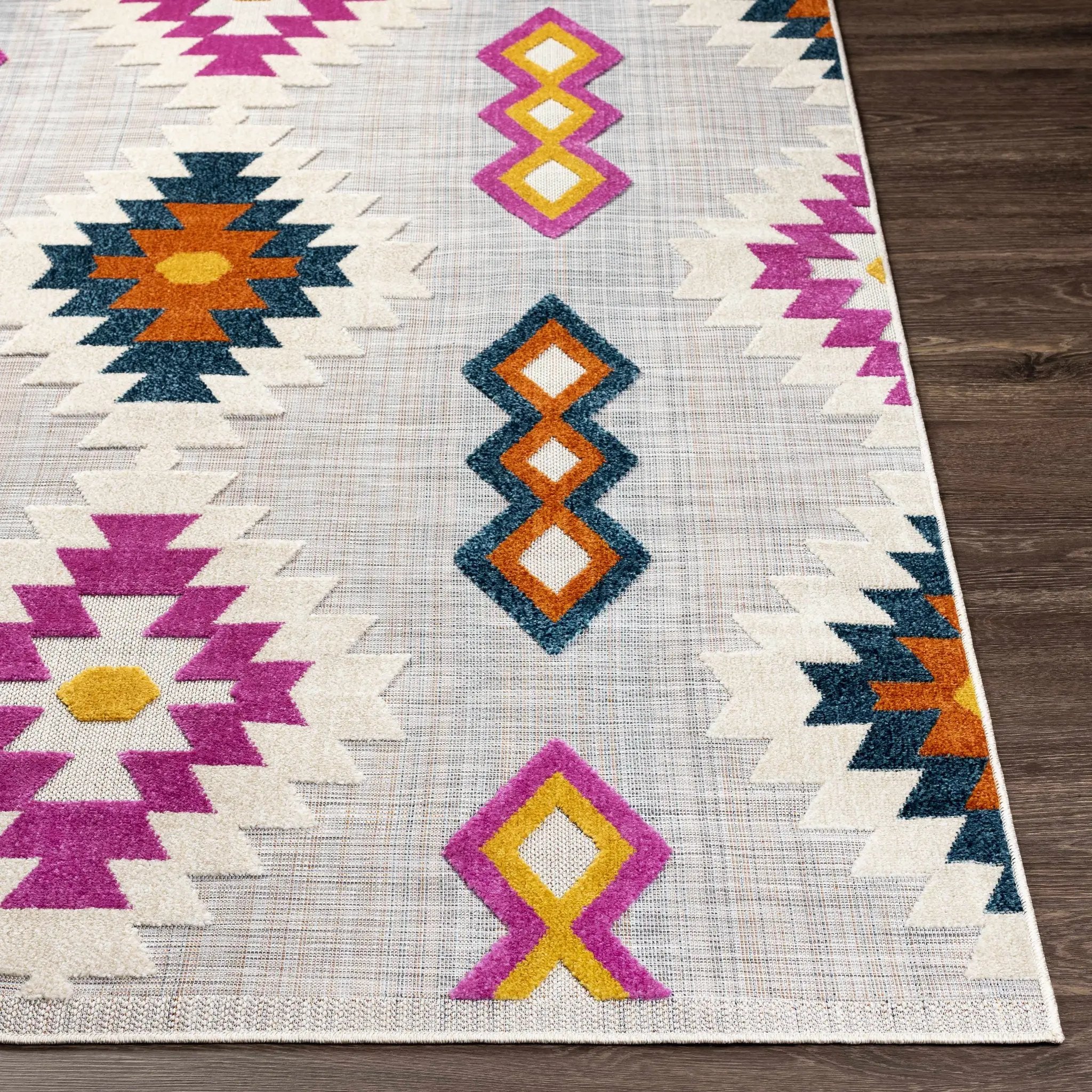 Alburg Southwestern Magenta Outdoor Carpet - Clearance by Boutique Rugs
