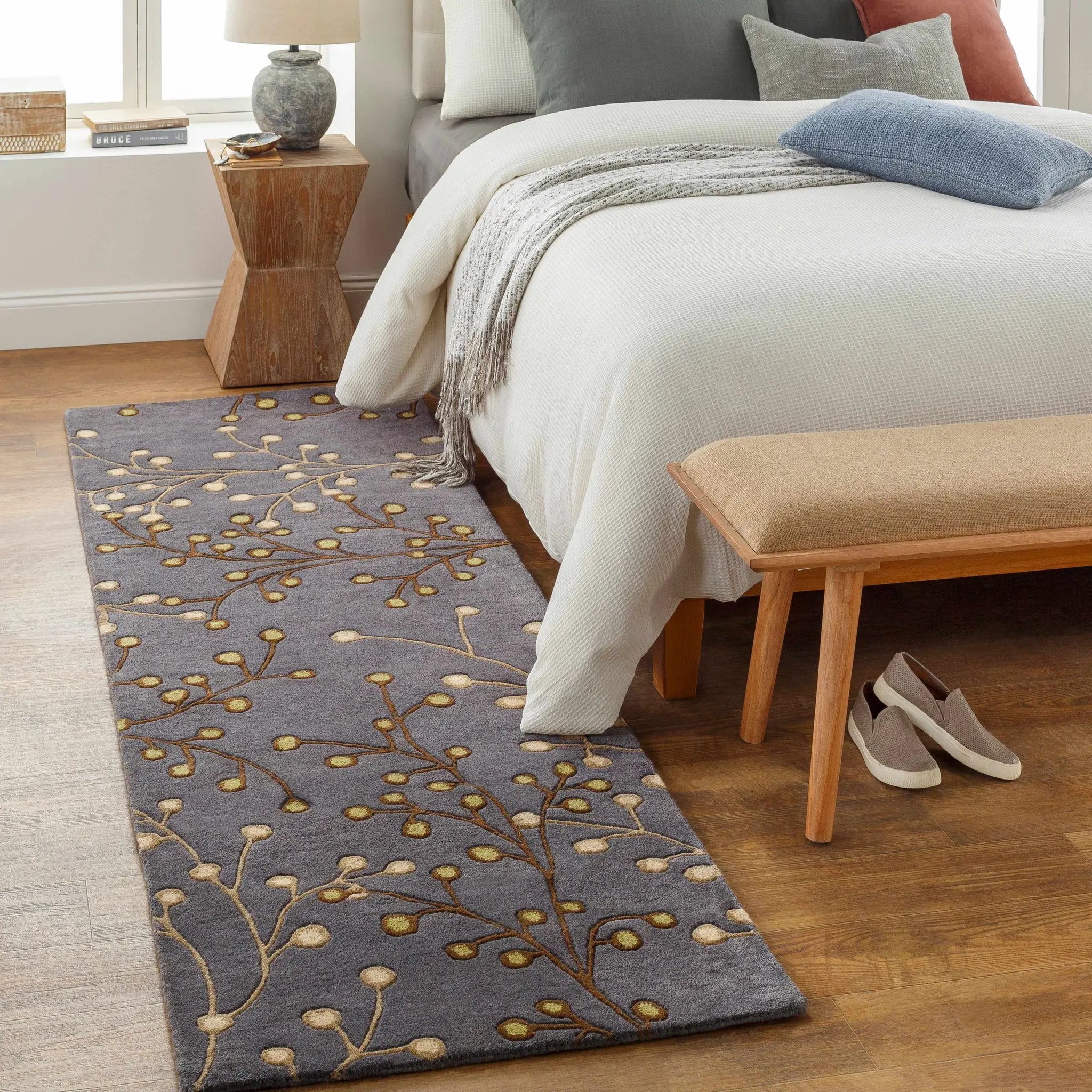 Elsu Brown Beige Wool Rug by Boutique Rugs