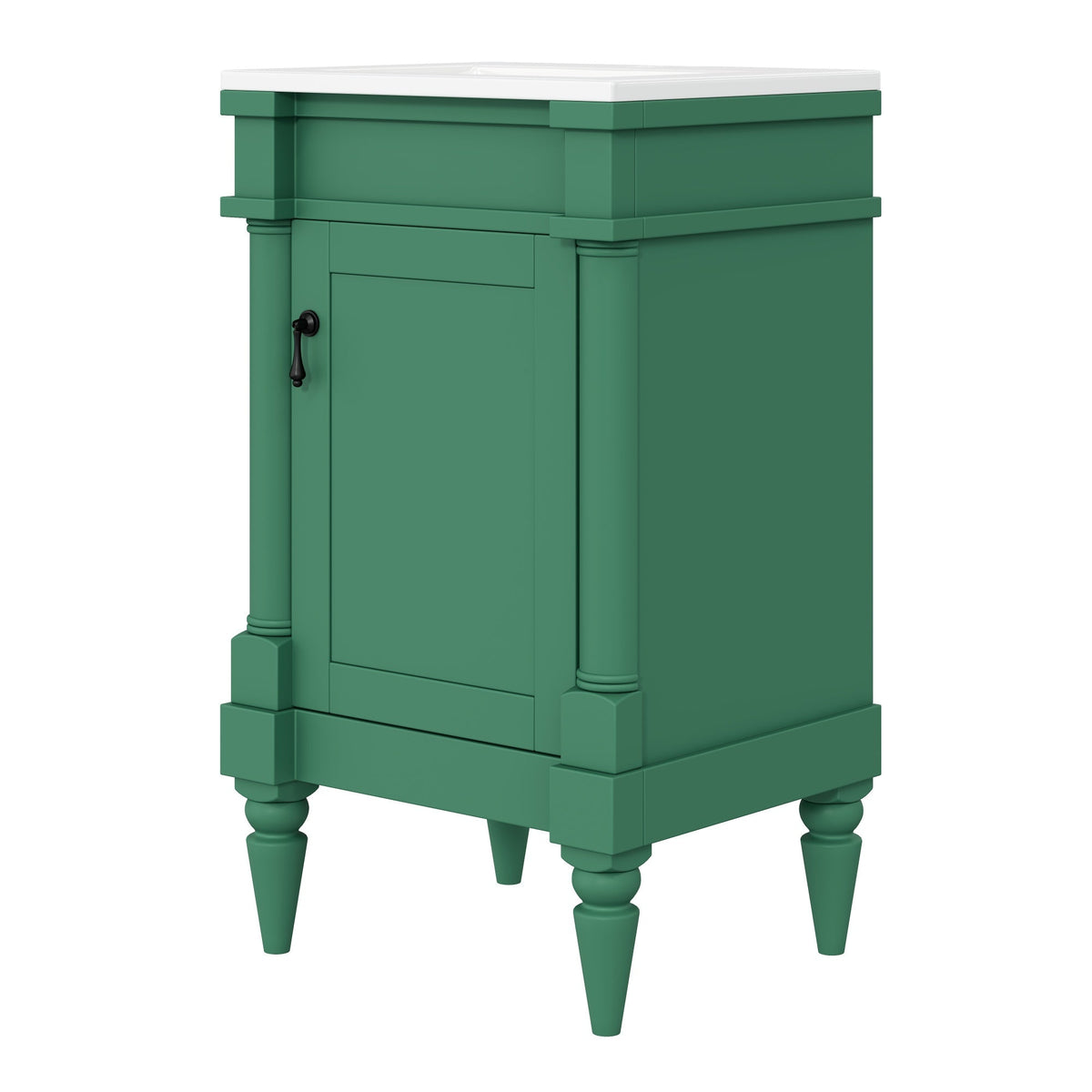 18-Inch Modern Bathroom Vanity with Ceramic Sink, Green, photo 10 of 10