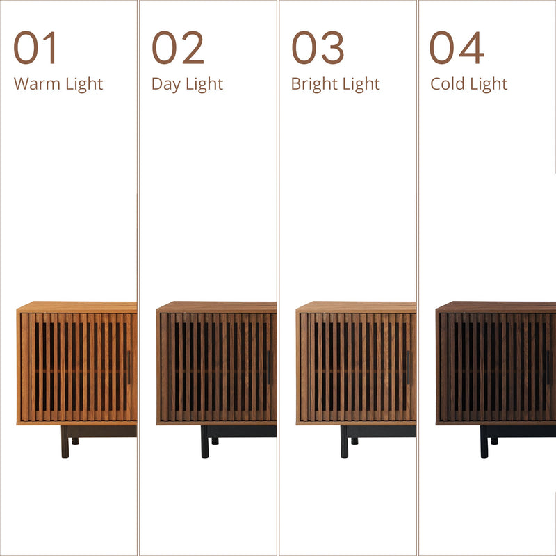 Modern TV Stand for TVs up to 85 Inches, 78-Inch Entertainment Center, Walnut with Slatted Doors, photo 8 of 10